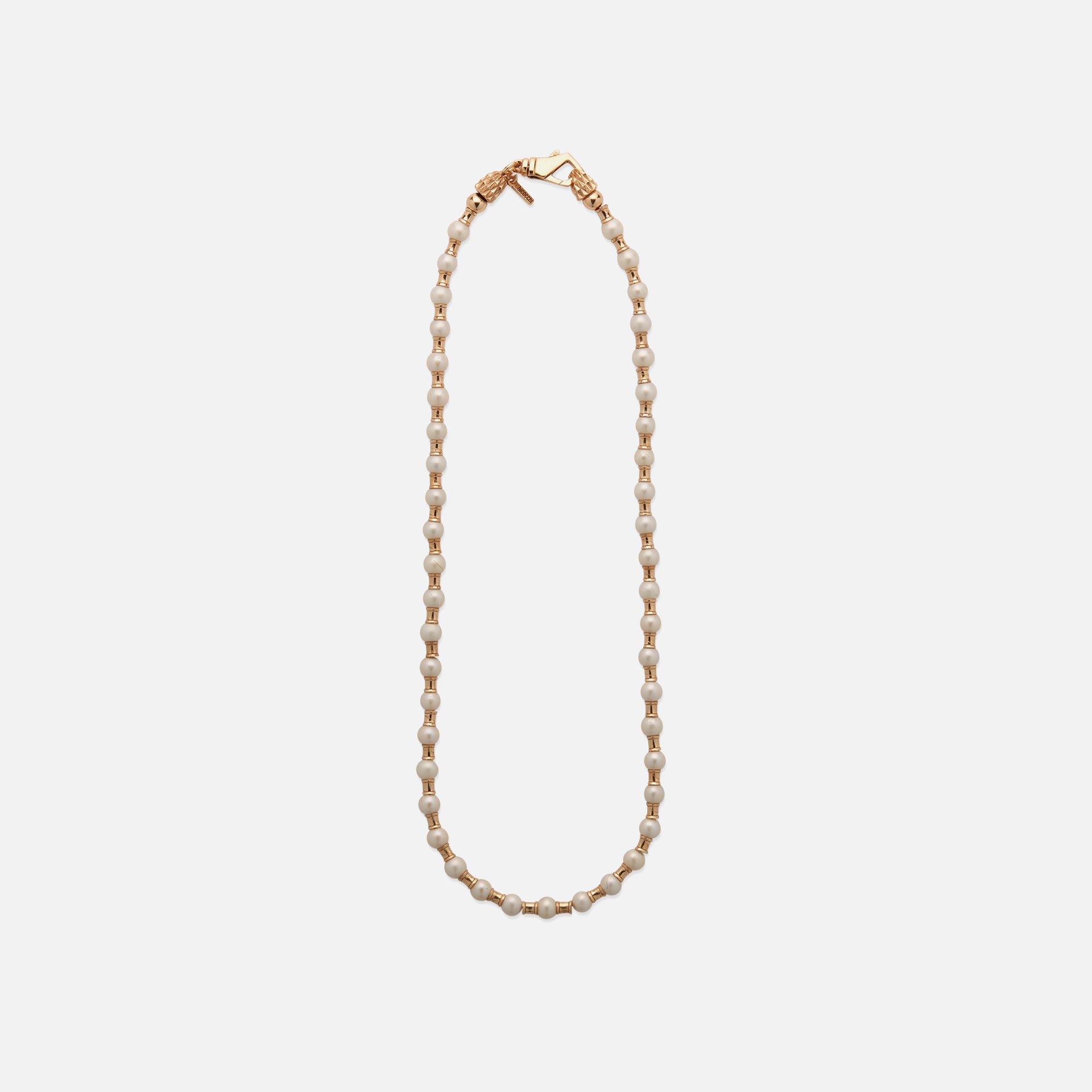 Emanuele Bicocchi Small Pearl Necklace With Spacers - Gold