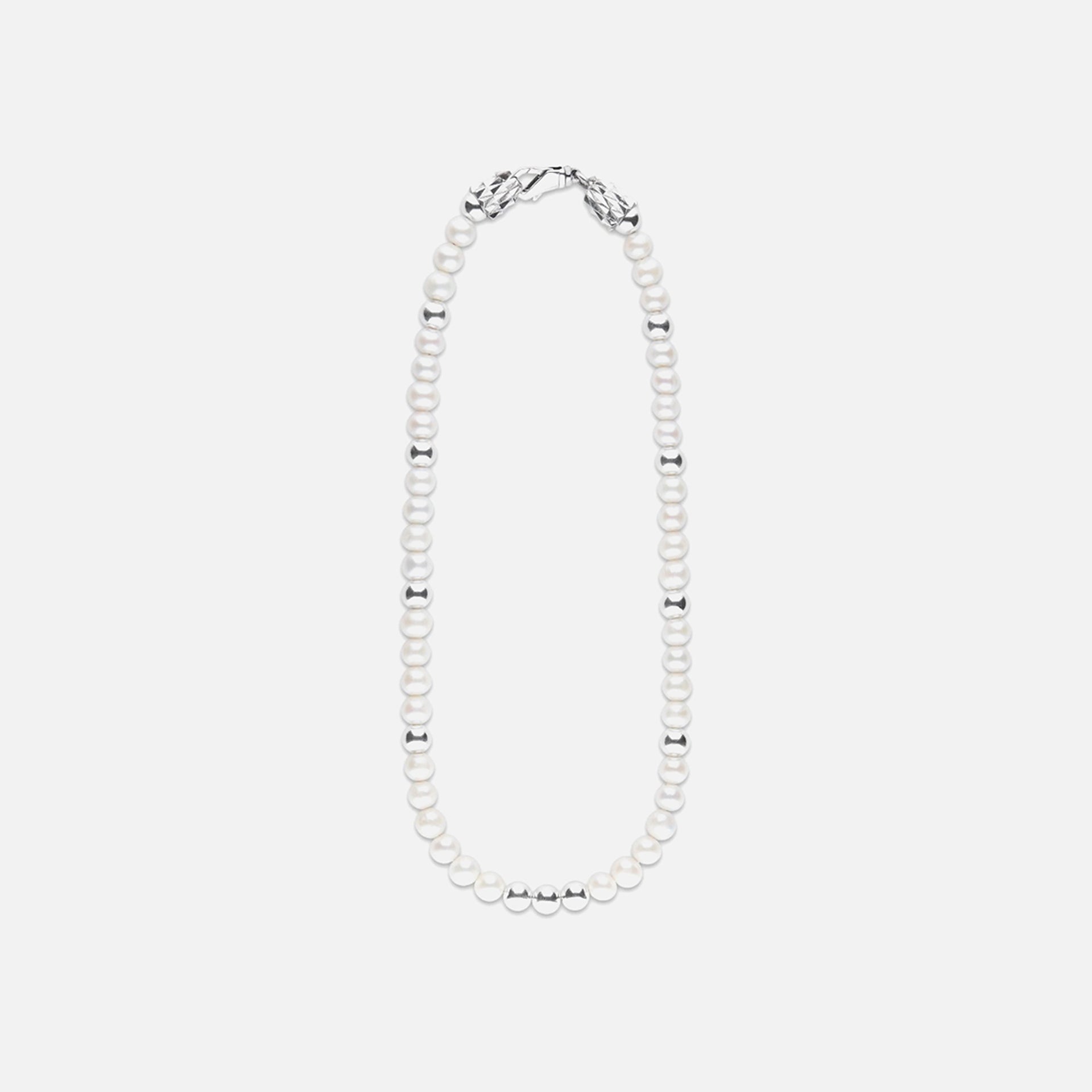 Emanuele Bicocchi Pearl Necklace - Silver