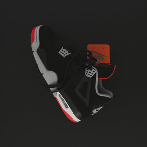 Nike Air Jordan 4 Retro - Black / Fire Red / Cement Grey