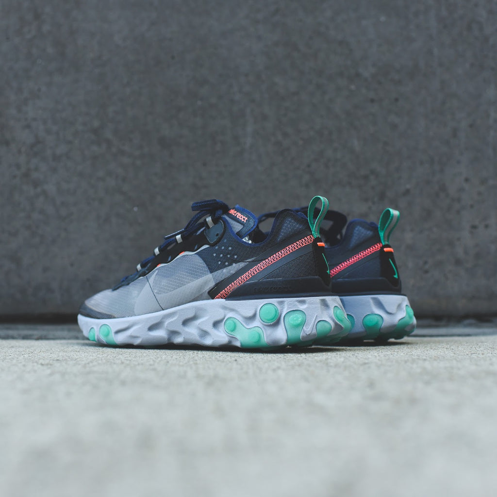 Nike React Element 87 Black Midnight Navy Neptune Green Kith