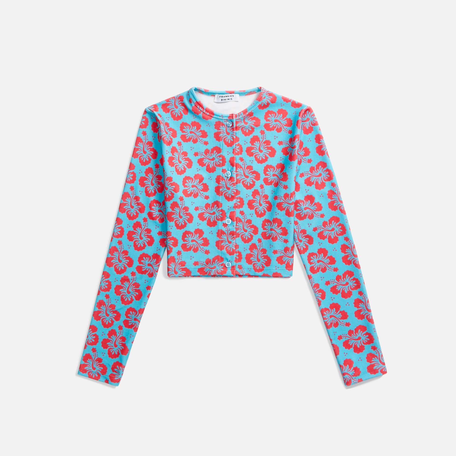 Frankies Bikinis Cheri Terry Cardigan - Blue Magic Print