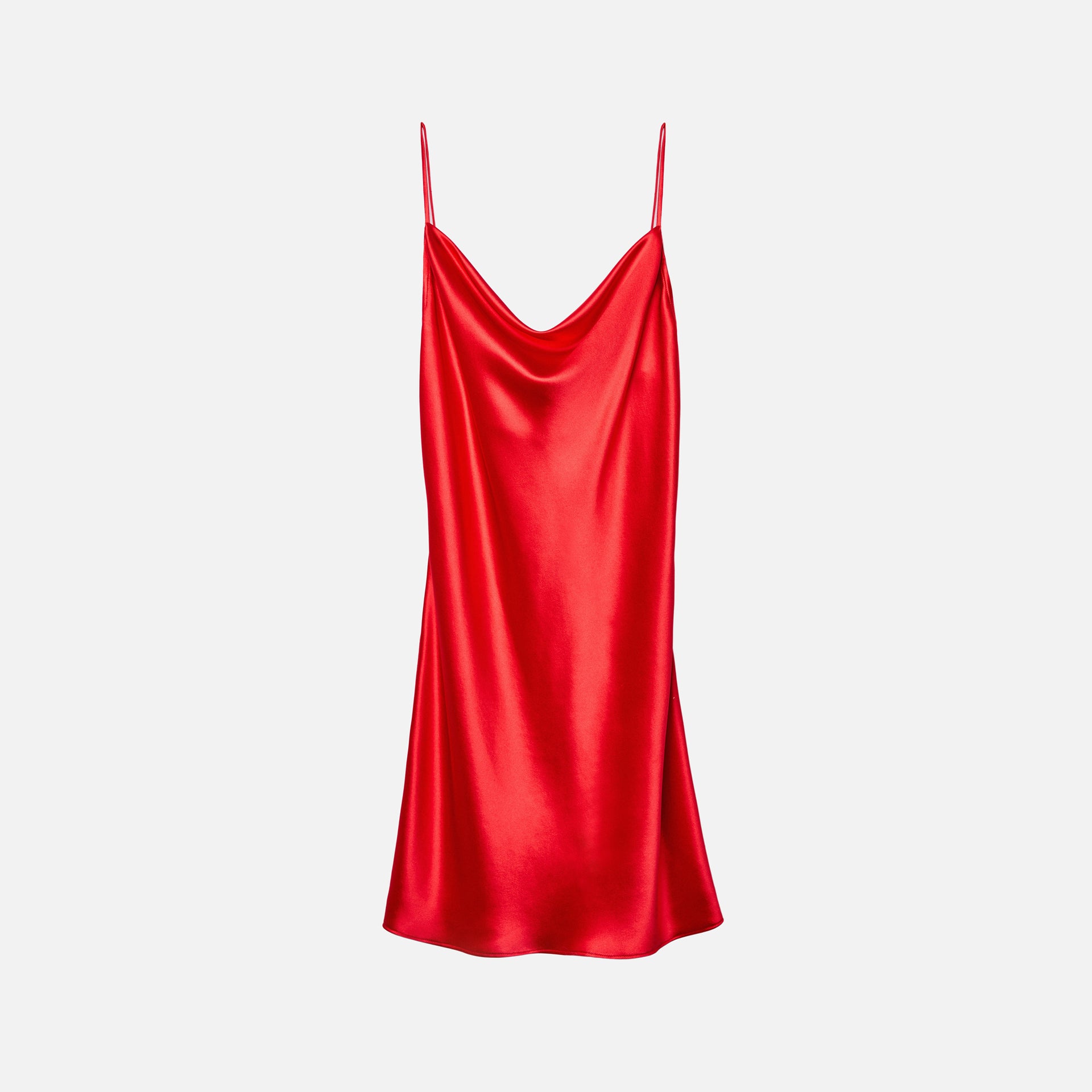 Fleur du Mal Cowl Neck Mini Slip - Red Poppy