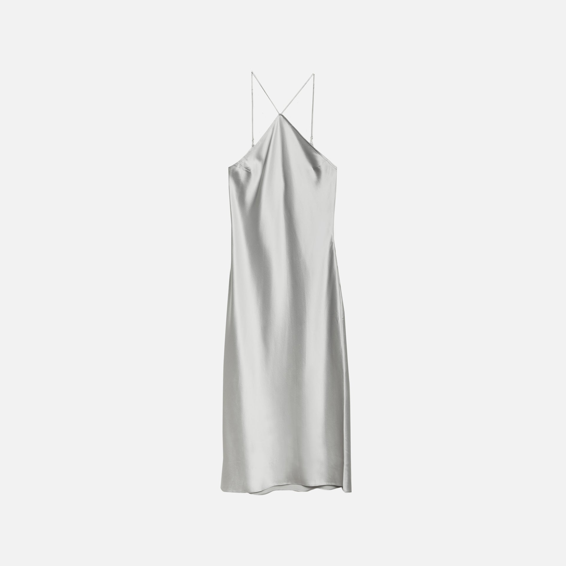 Fleur du Mal Halter Neck Slip Dress - Platinum