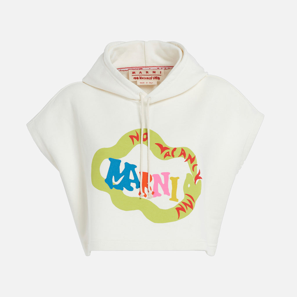 Marni x No Vacancy Inn Cropped Hoodie - Limestone – Kith