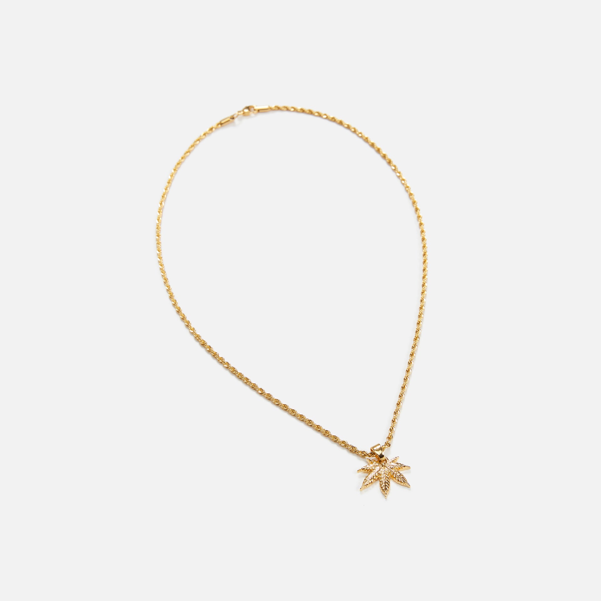 Fallon Cannabis Charm w/ Chain - Gold