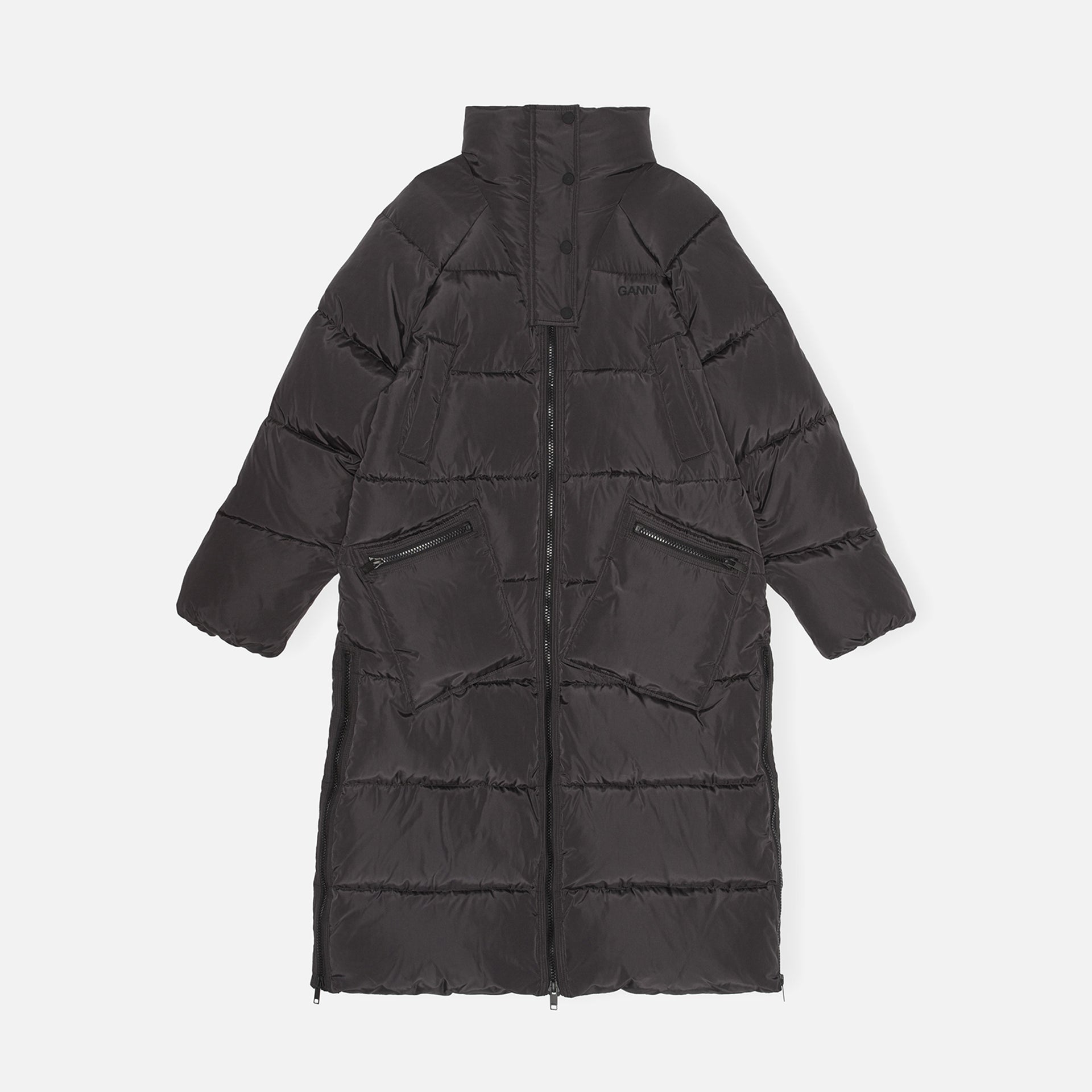Ganni Tech Puffer Oversized Coat - Phantom