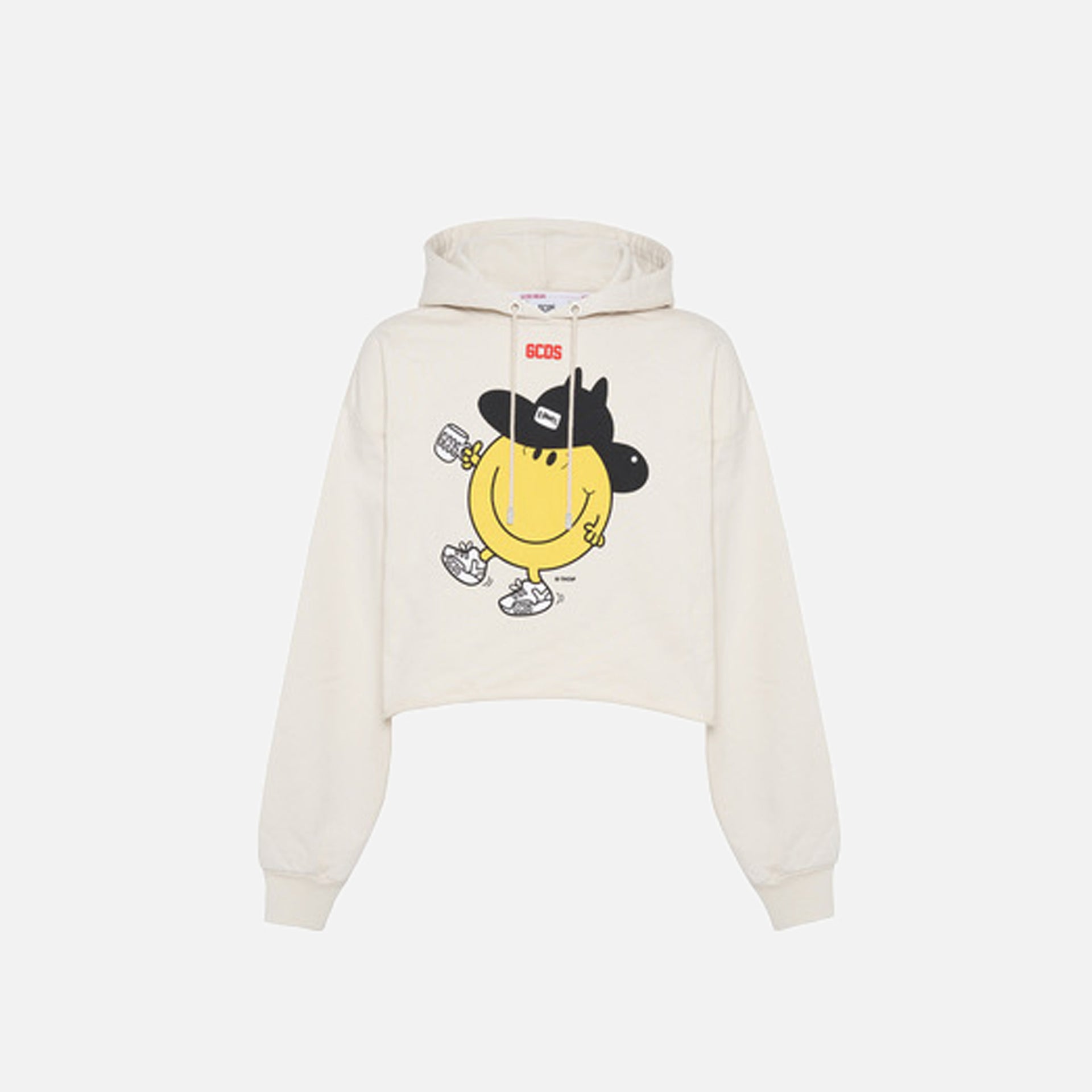 GCDS Mr Messy Cropped Hoodie - White