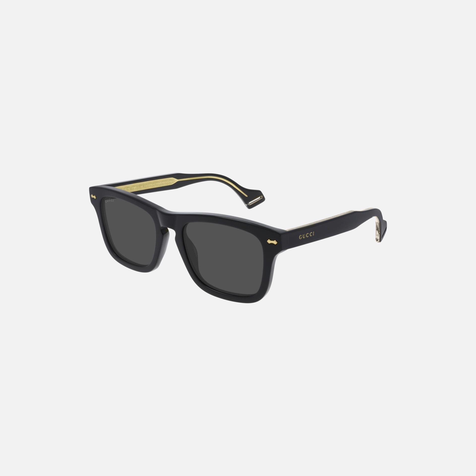 Gucci Eyewear Classic Wayfair Gold Detail - Black