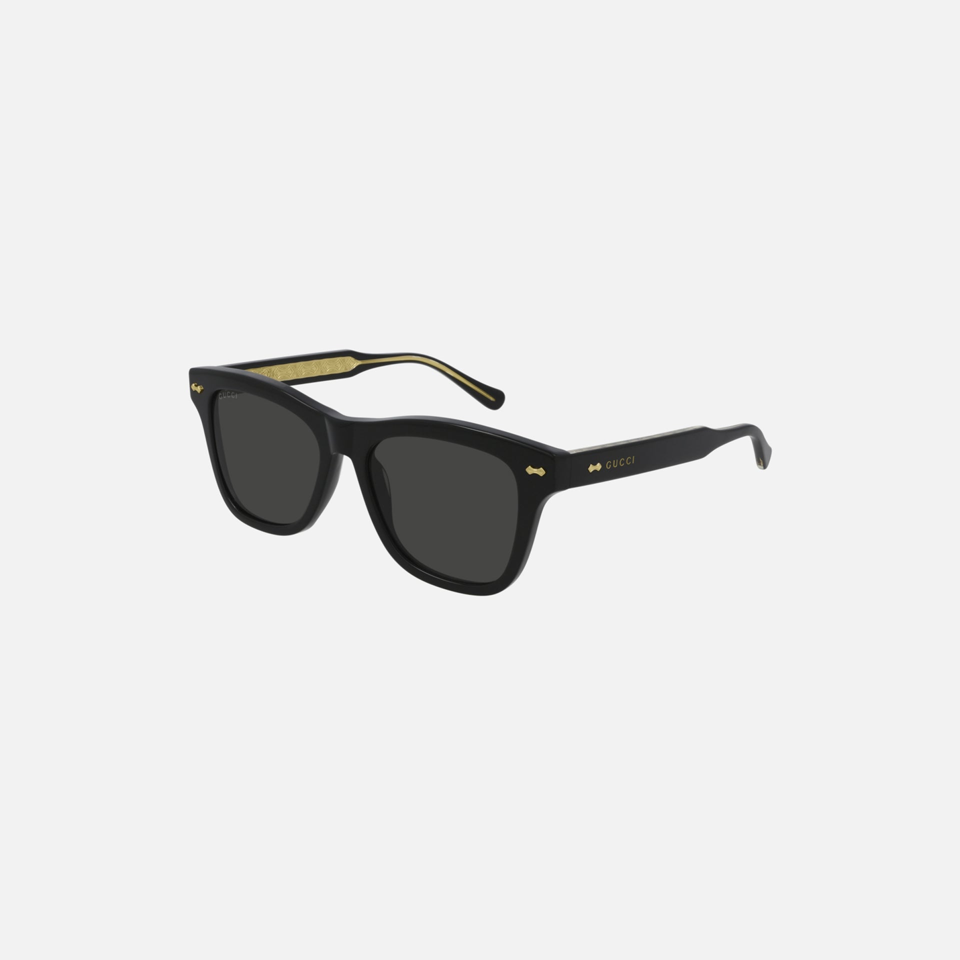 Gucci Eyewear Square Frame Gold Detail - Black
