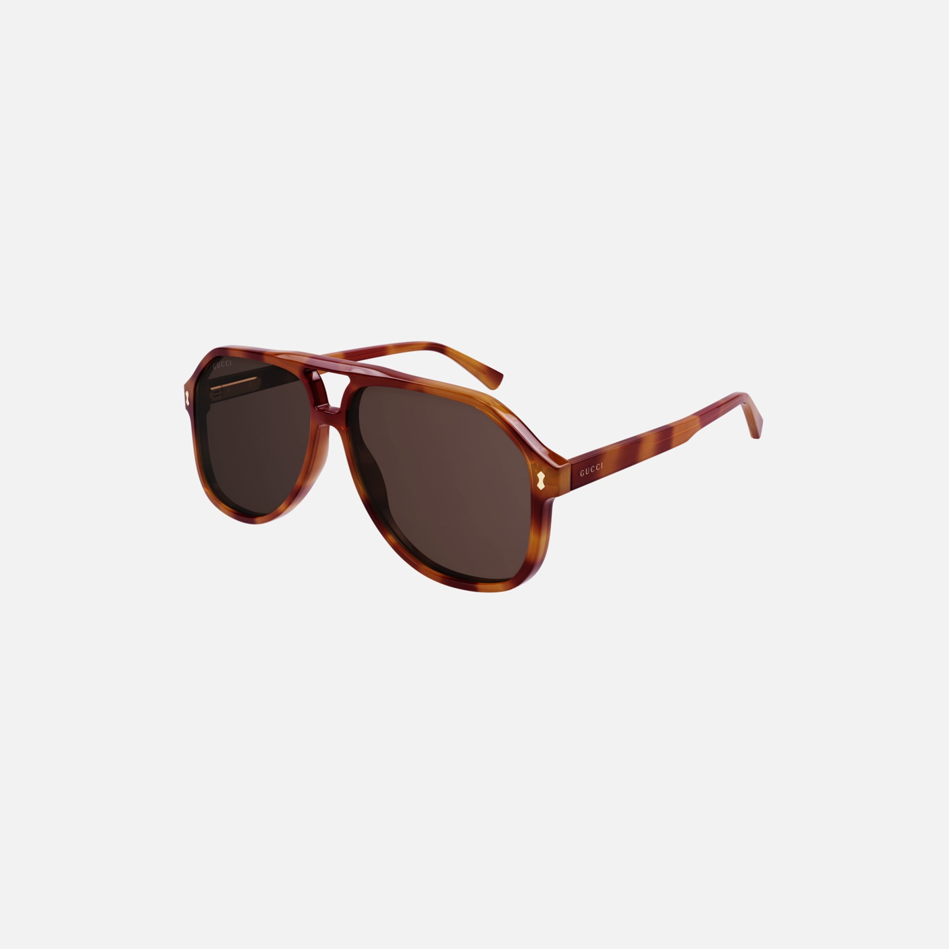 Gucci Eyewear Droopy Double Bridge Aviator Havana