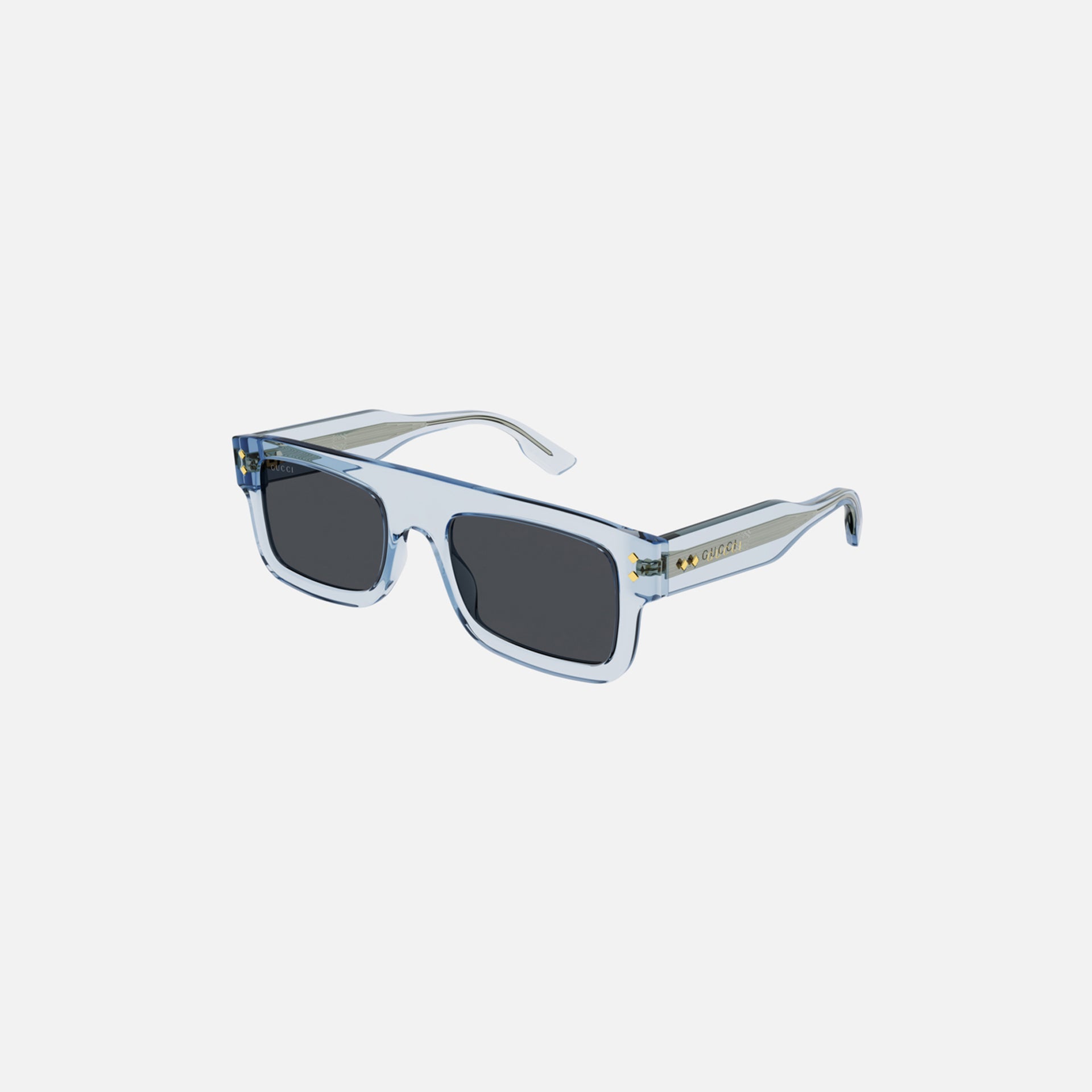 Gucci Eyewear Flat Top Square Frame - Transparent Blue