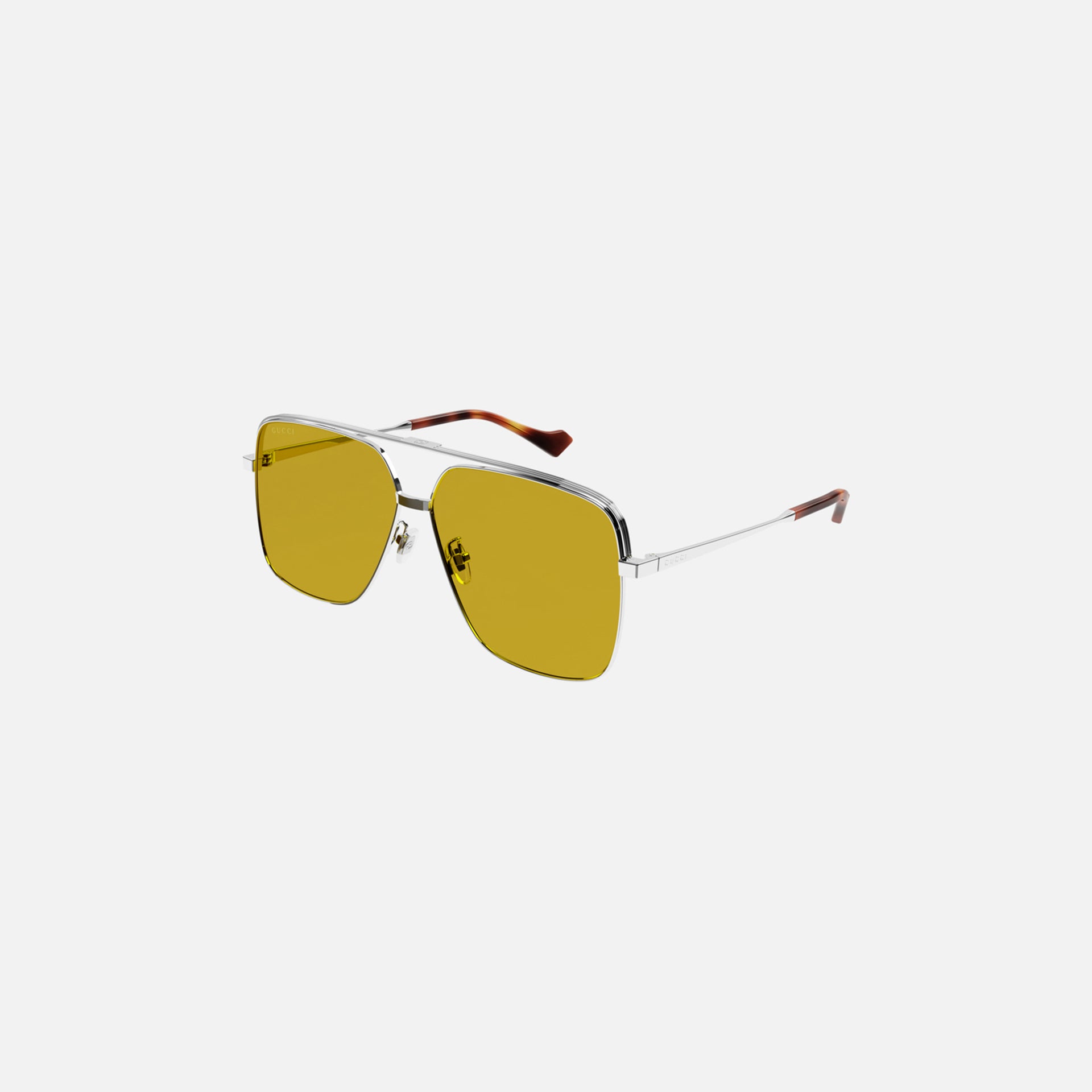 Gucci Eyewear Square Wire Aviator - Yellow