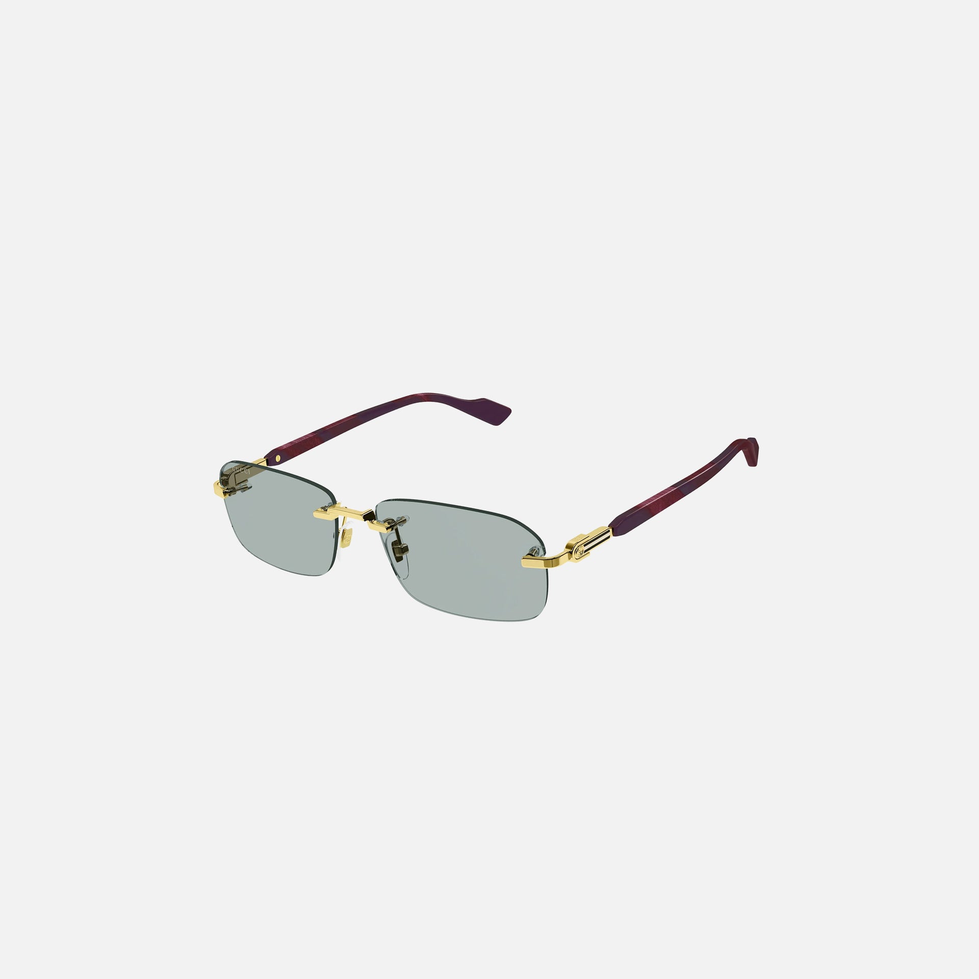 Gucci Rimless Rectangular Metal Frame - Blue