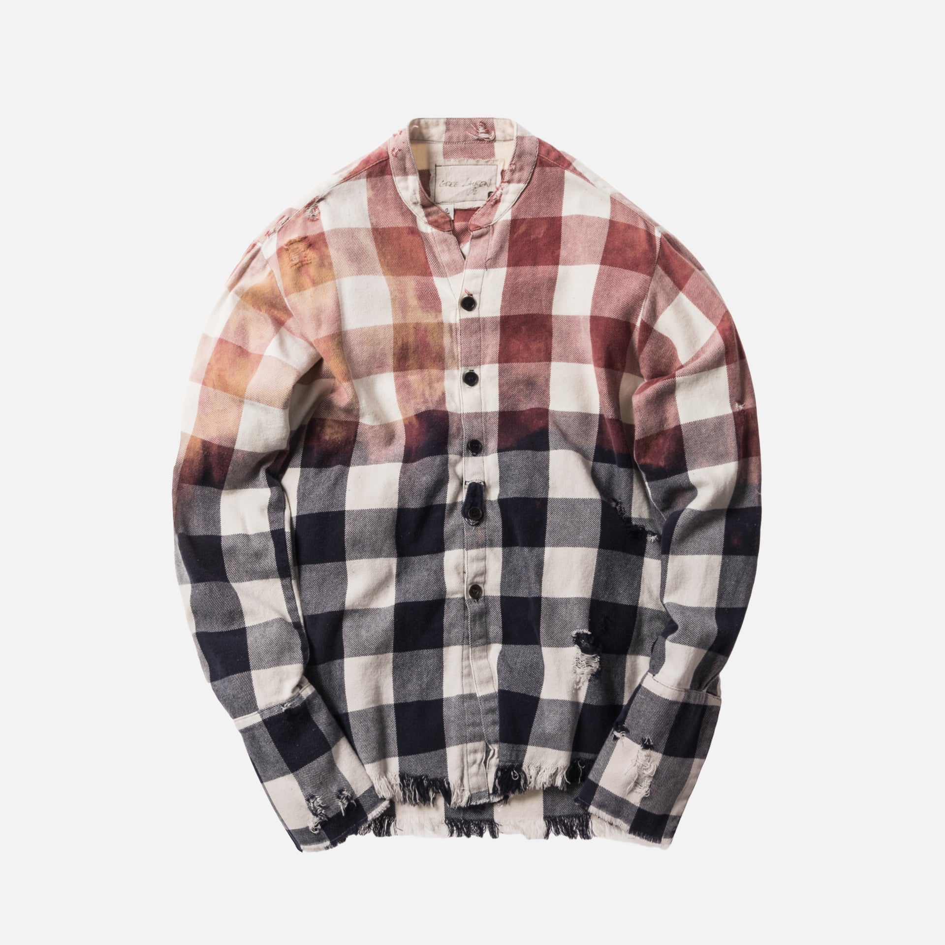 Greg Lauren Beach Buffalo Check Flannel - Faded Navy / White