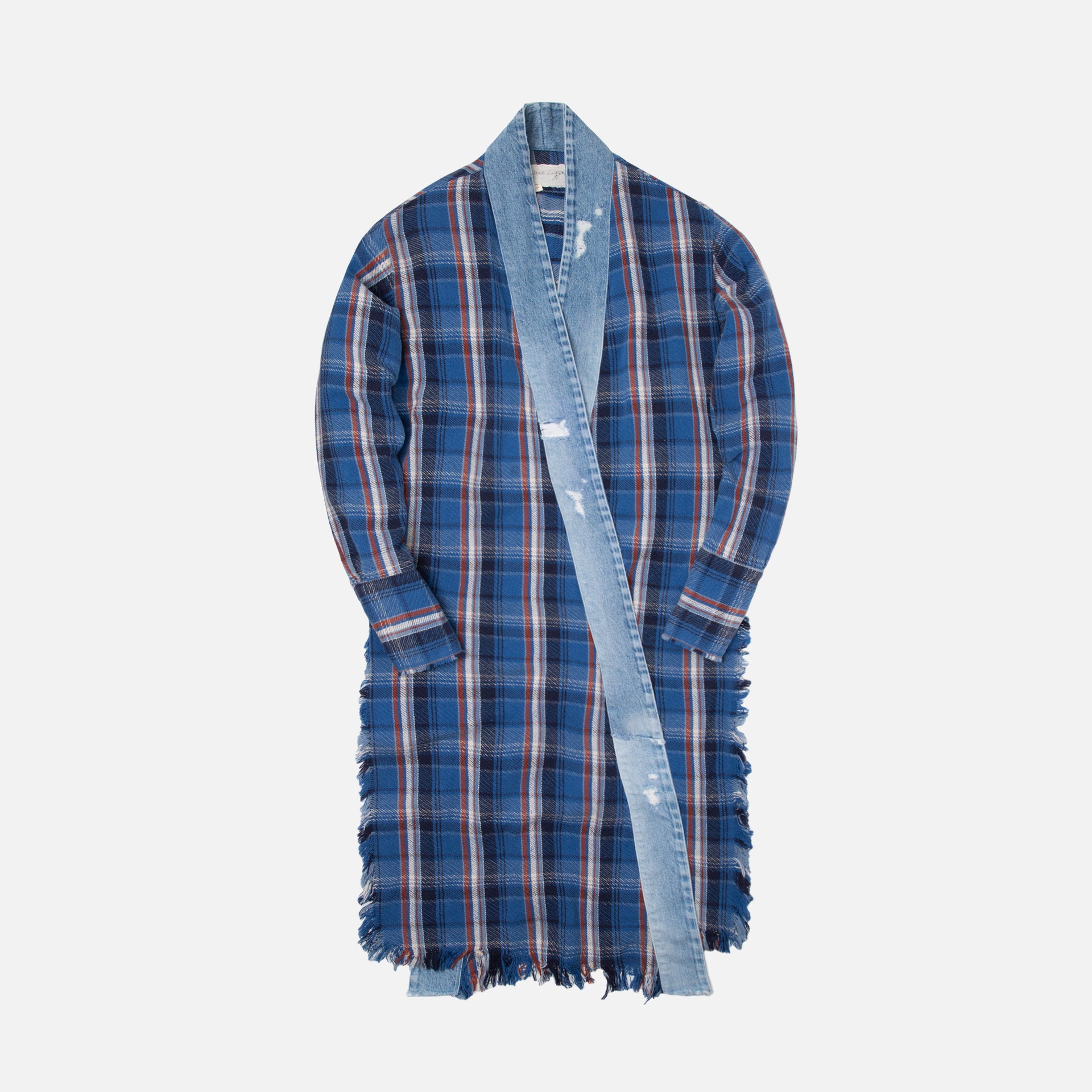 Greg Lauren Plaid Long GL1 - Blue