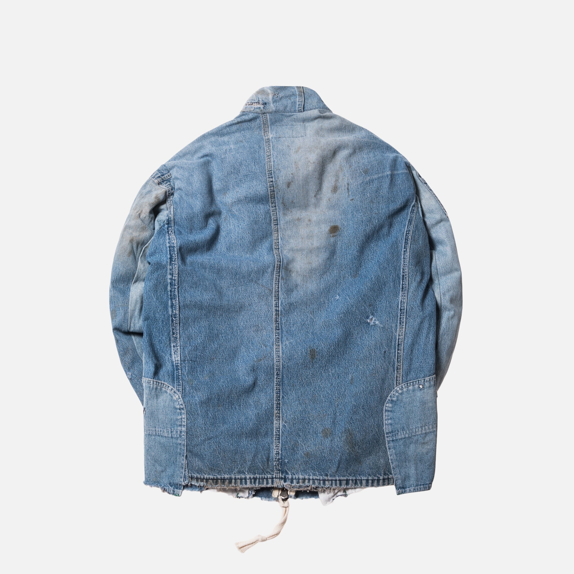 Greg Lauren Destroyed Vintage Denim Track Jacket - Light Blue