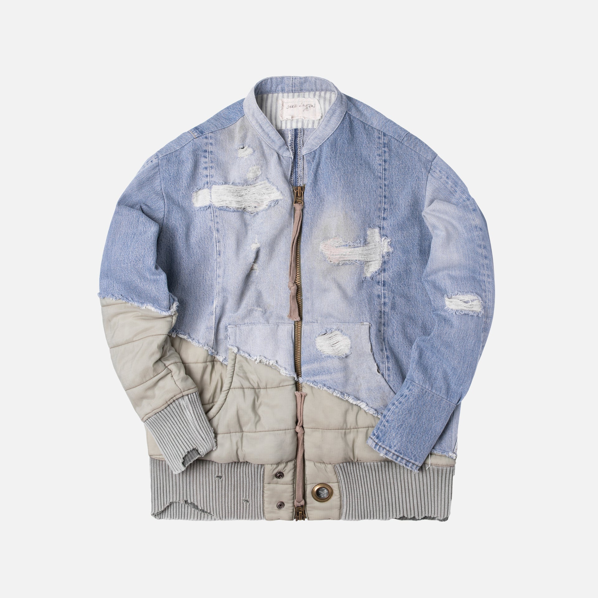 Greg Lauren 50/50 Puffy Zip Studio - Denim / Army