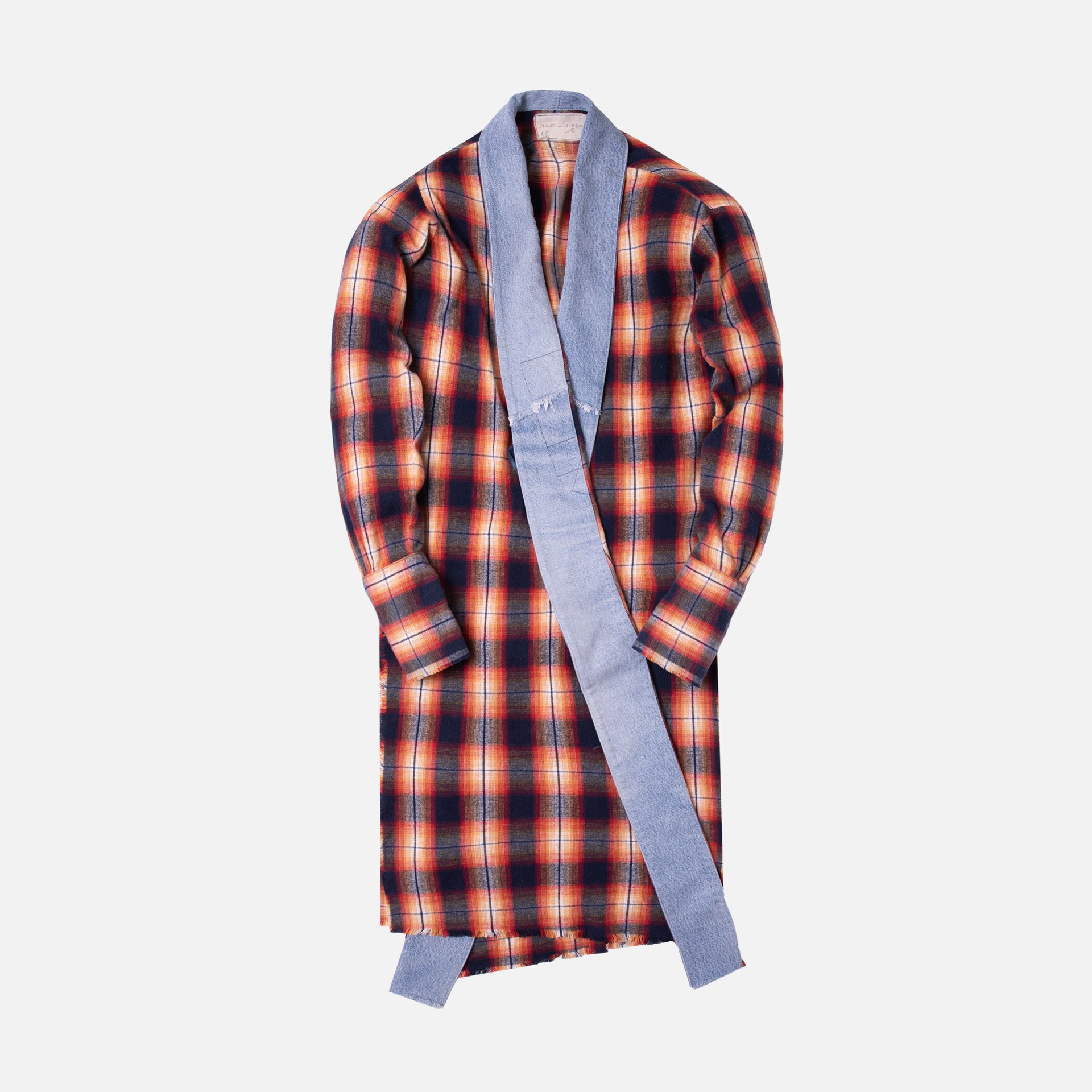 Greg Lauren Plaid Long GL1 - Orange / Black