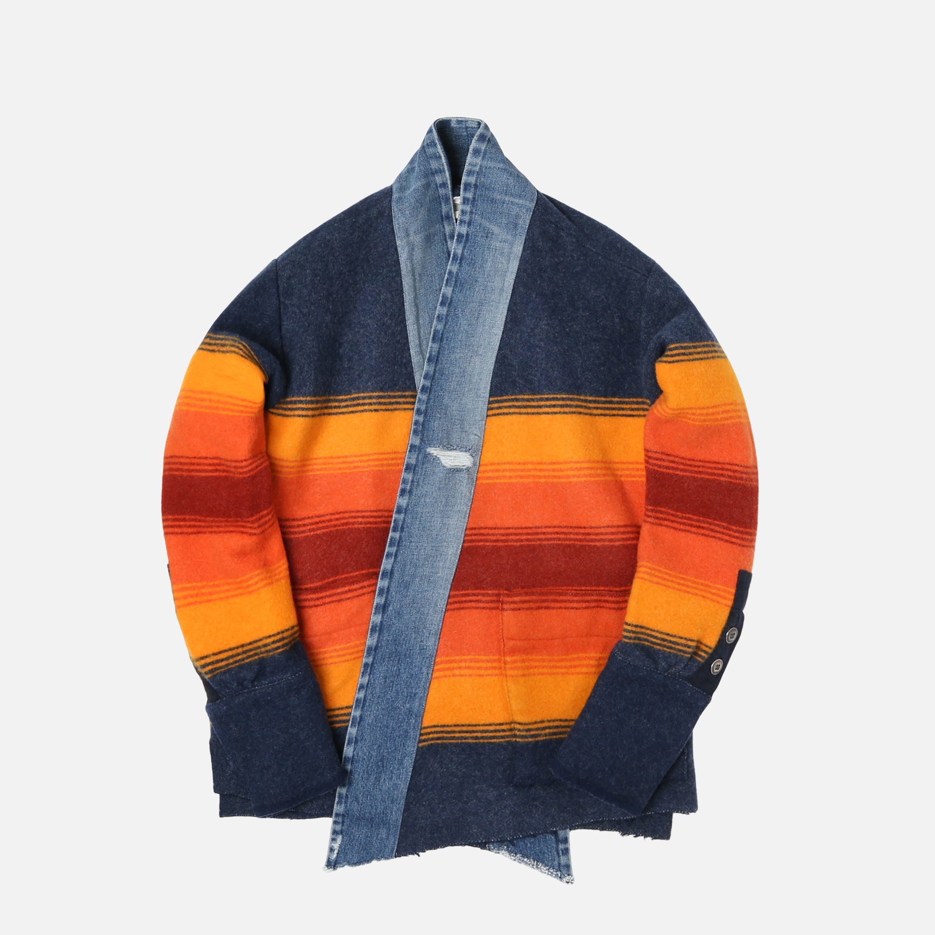 Greg Lauren Boxy GL1 Studio Blanket Shirt - Navy