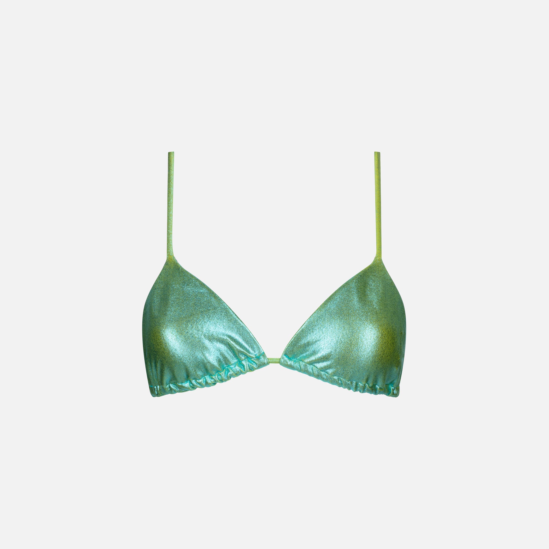 Les Girls Les Boys Metallic Triangle Bikini Top - Aqua