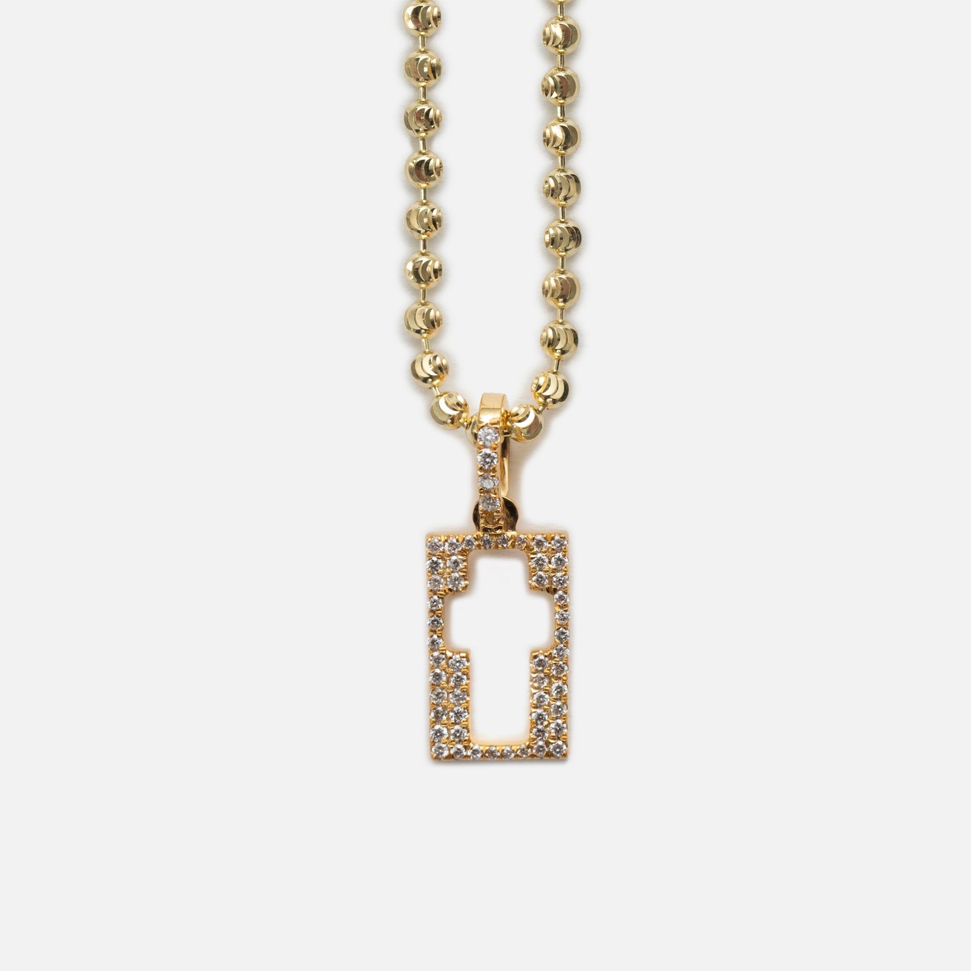 Greg Yuna Cookie Cutter Cross Pendant Necklace - Yellow Gold
