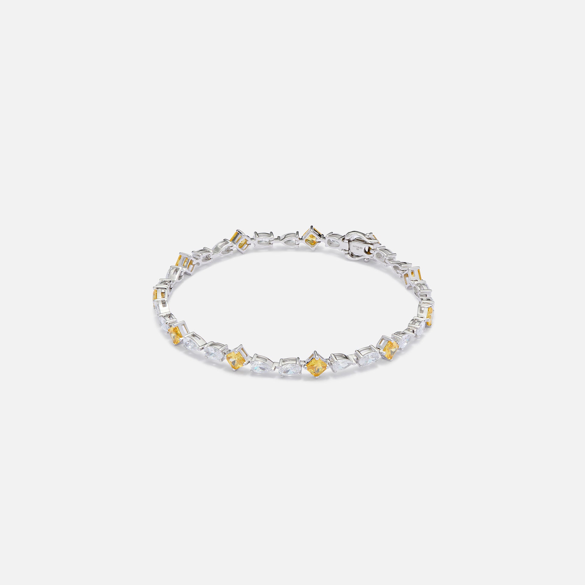 Hatton Labs Multi Cut Tennis Bracelet Yellow 8" - Yellow