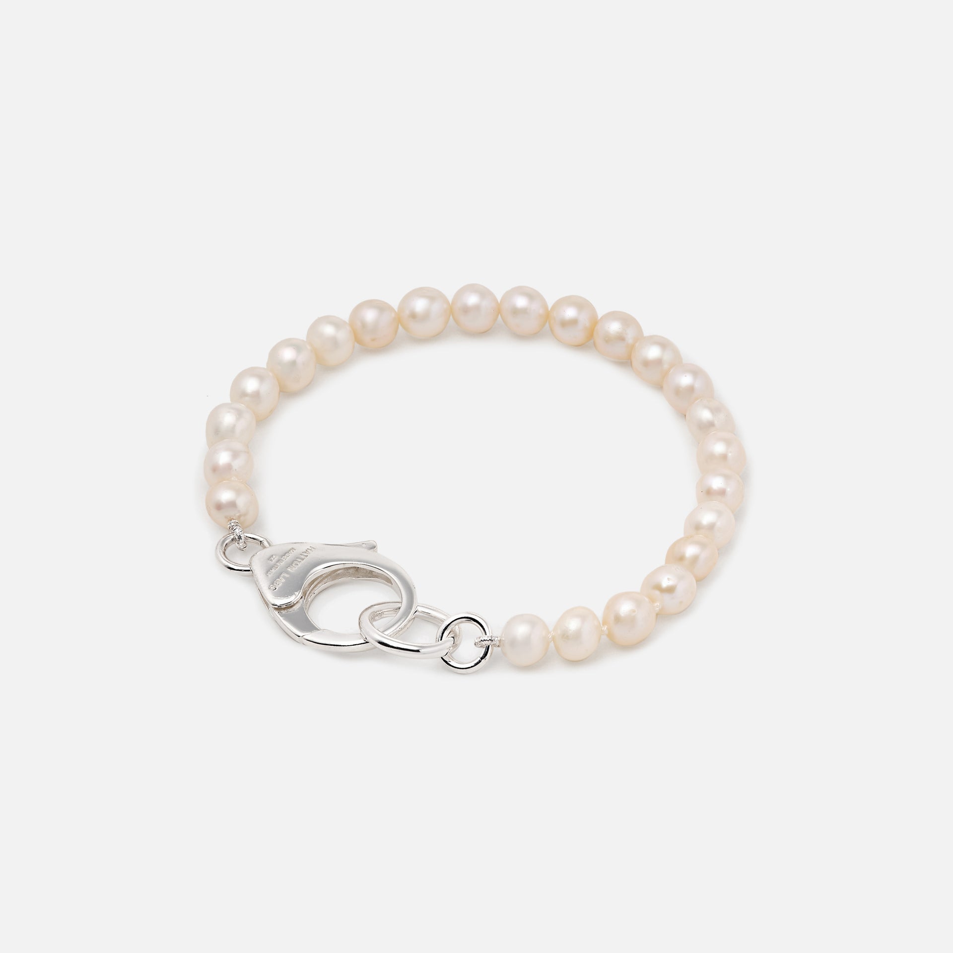 Hatton Labs Pearl Lobster Bracelet 8" - White