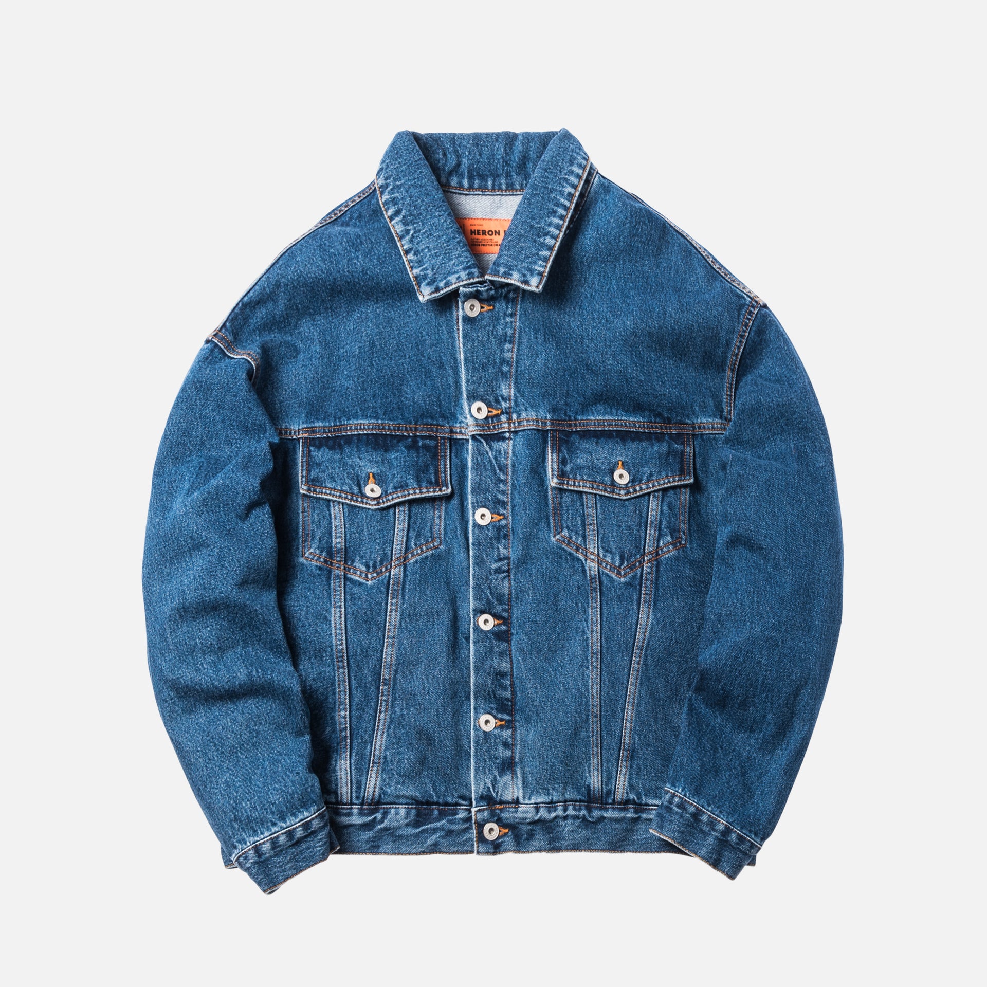 Heron Preston Airbrush Heron Denim Jacket - Medium Blue