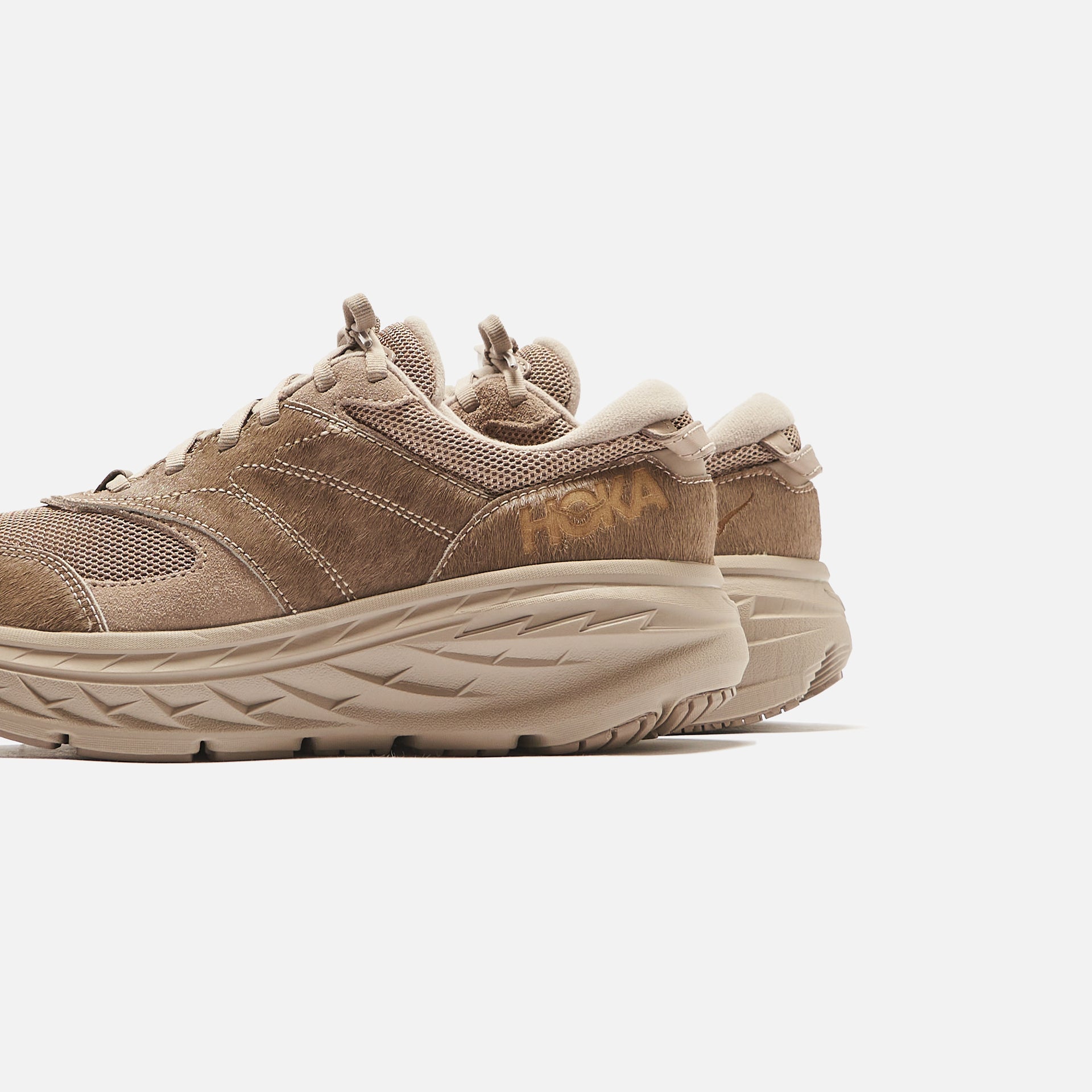 Hoka x EG Bondi L Cow Hair - Simply Taupe