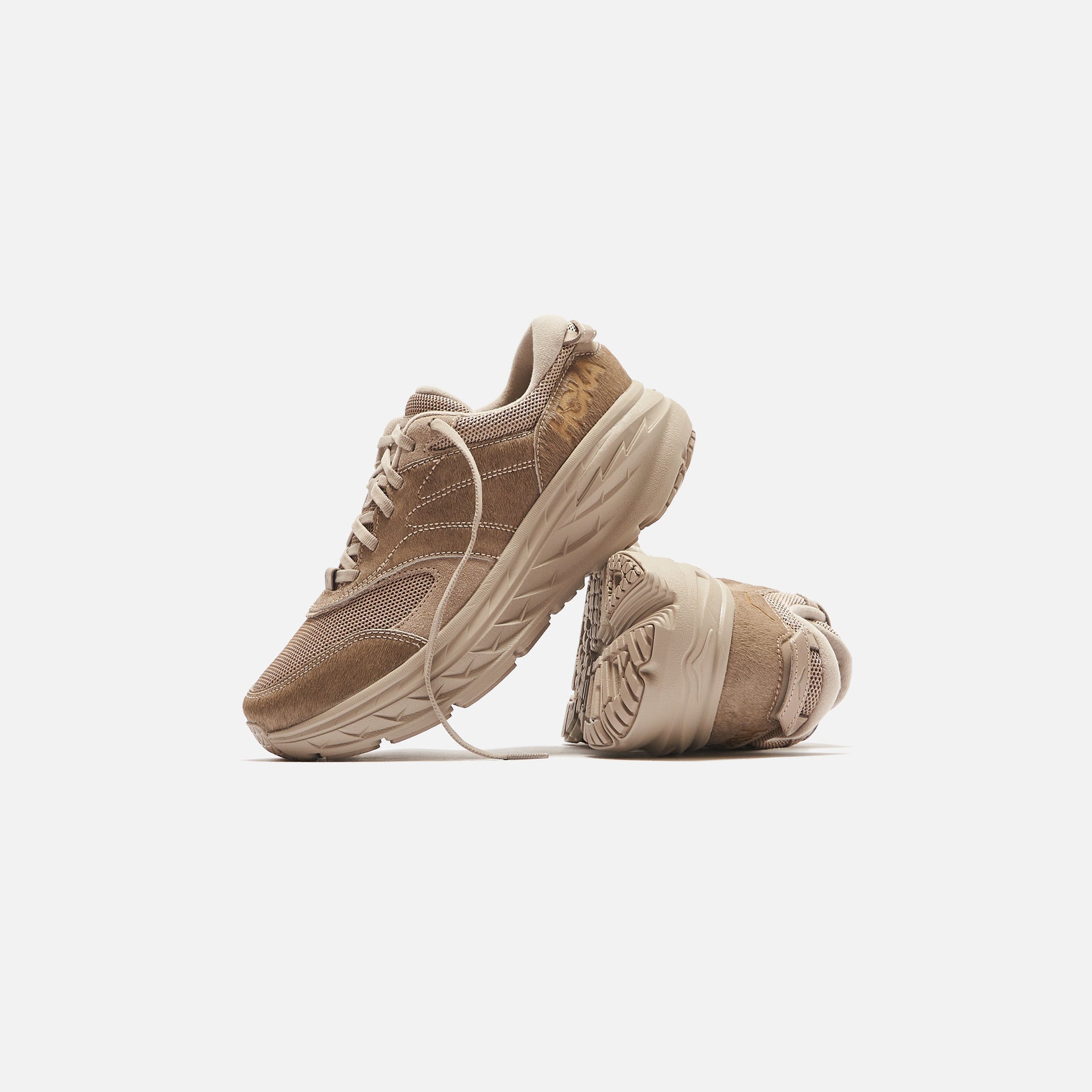 Hoka x EG Bondi L Cow Hair - Simply Taupe