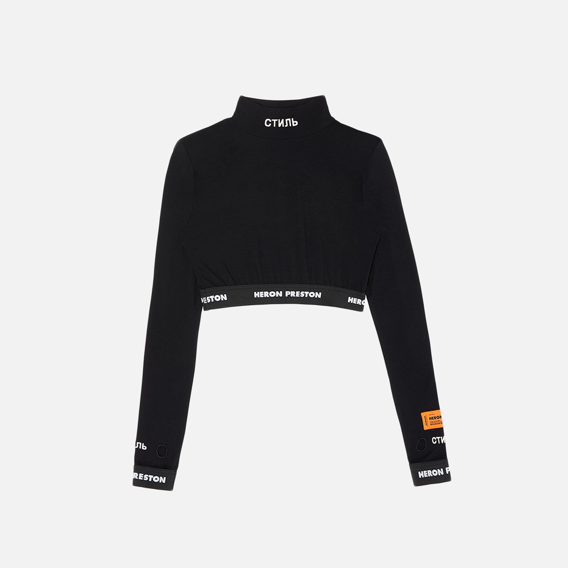 Heron Preston L/S Crop Top - Black