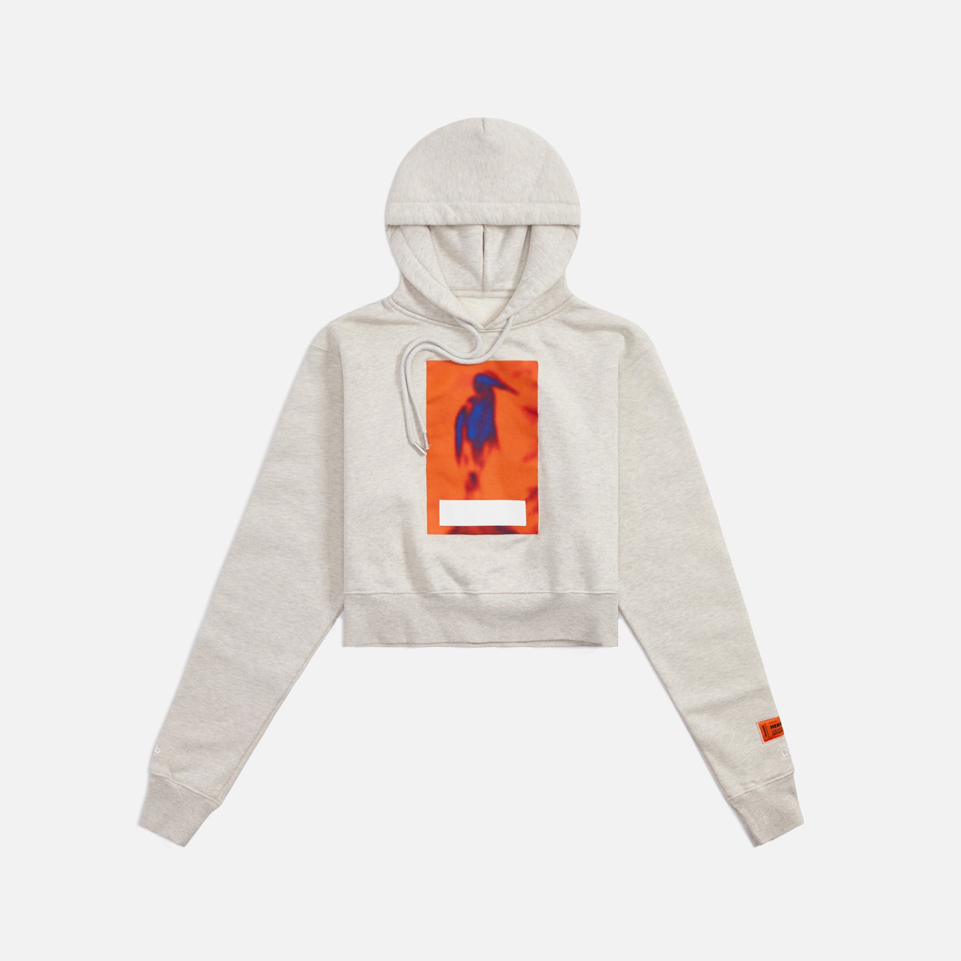 Heron Preston Crop Censored Hoodie - Grey