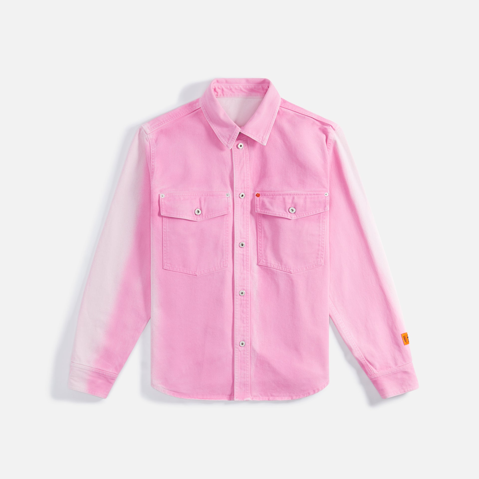 Heron Preston Gradient Denim Long Sleeve Shirt - Fuchsia Pink