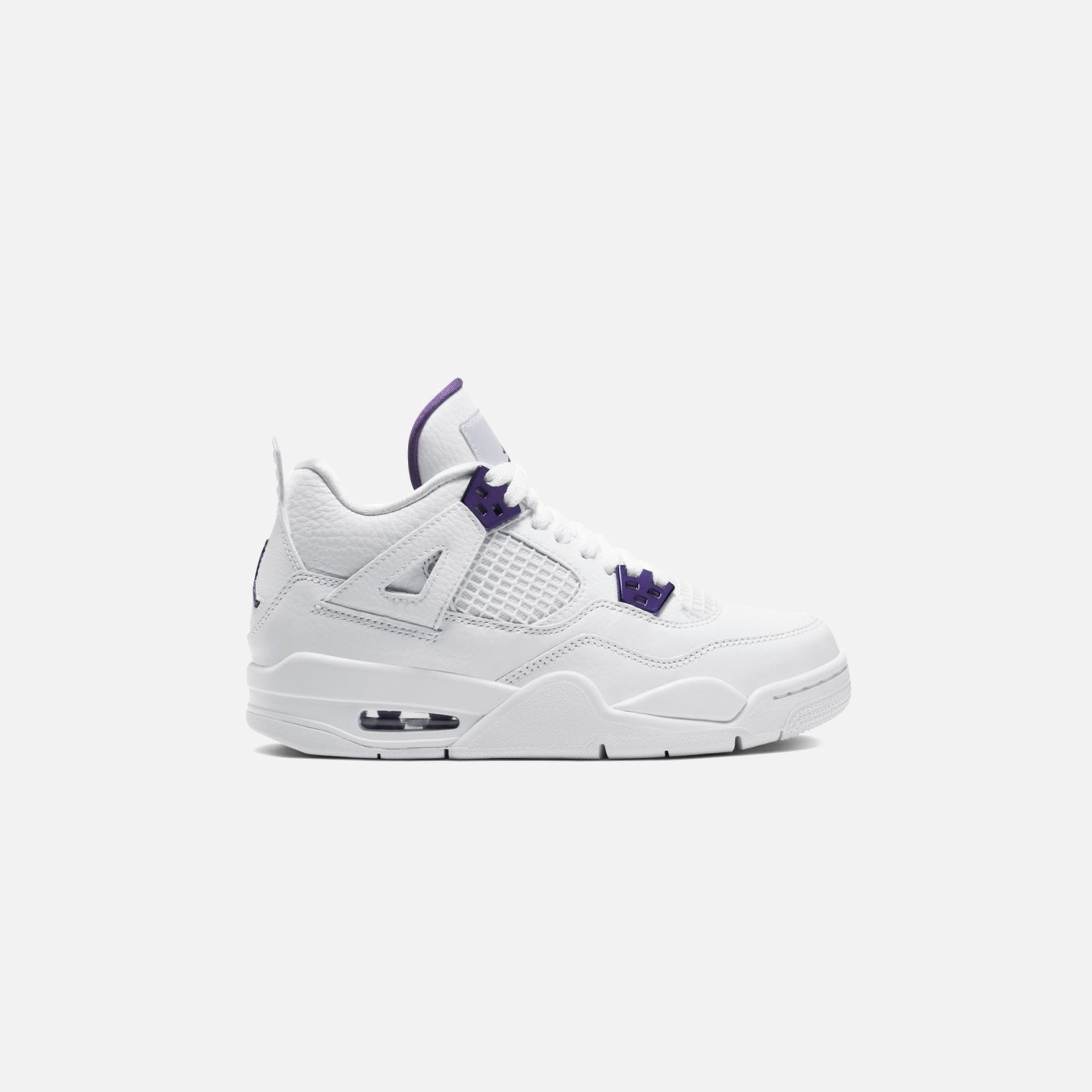 Nike Grade School Air Jordan 4 Retro - White / Court Purple / Metallic Silver