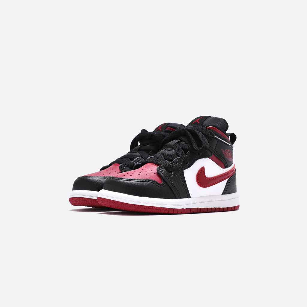 Air jordan 1 mid black noble red best sale white
