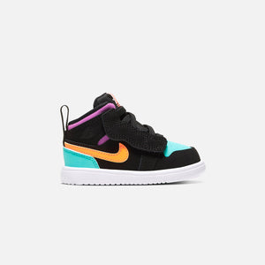 Nike Air Jordan Toddler 1 Mid - Black / Total Orange / Aurora Green