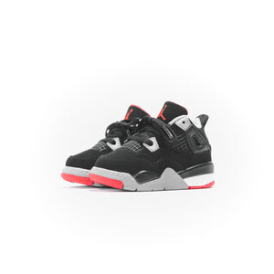 Nike TD Air Jordan 4 Retro - Black / Fire Red / Cement Grey