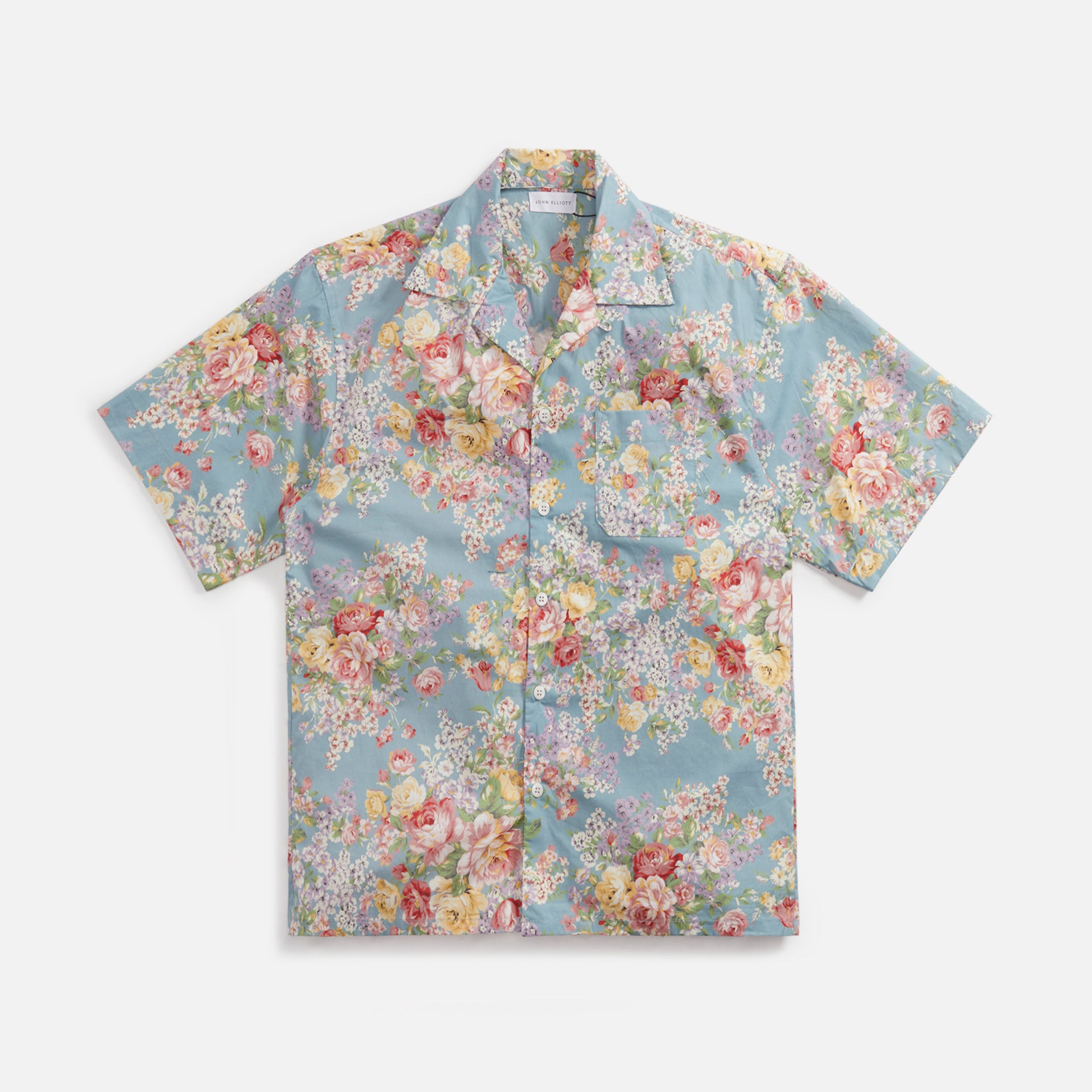 John Elliott Camp Shirt - Blue Tuscan Floral