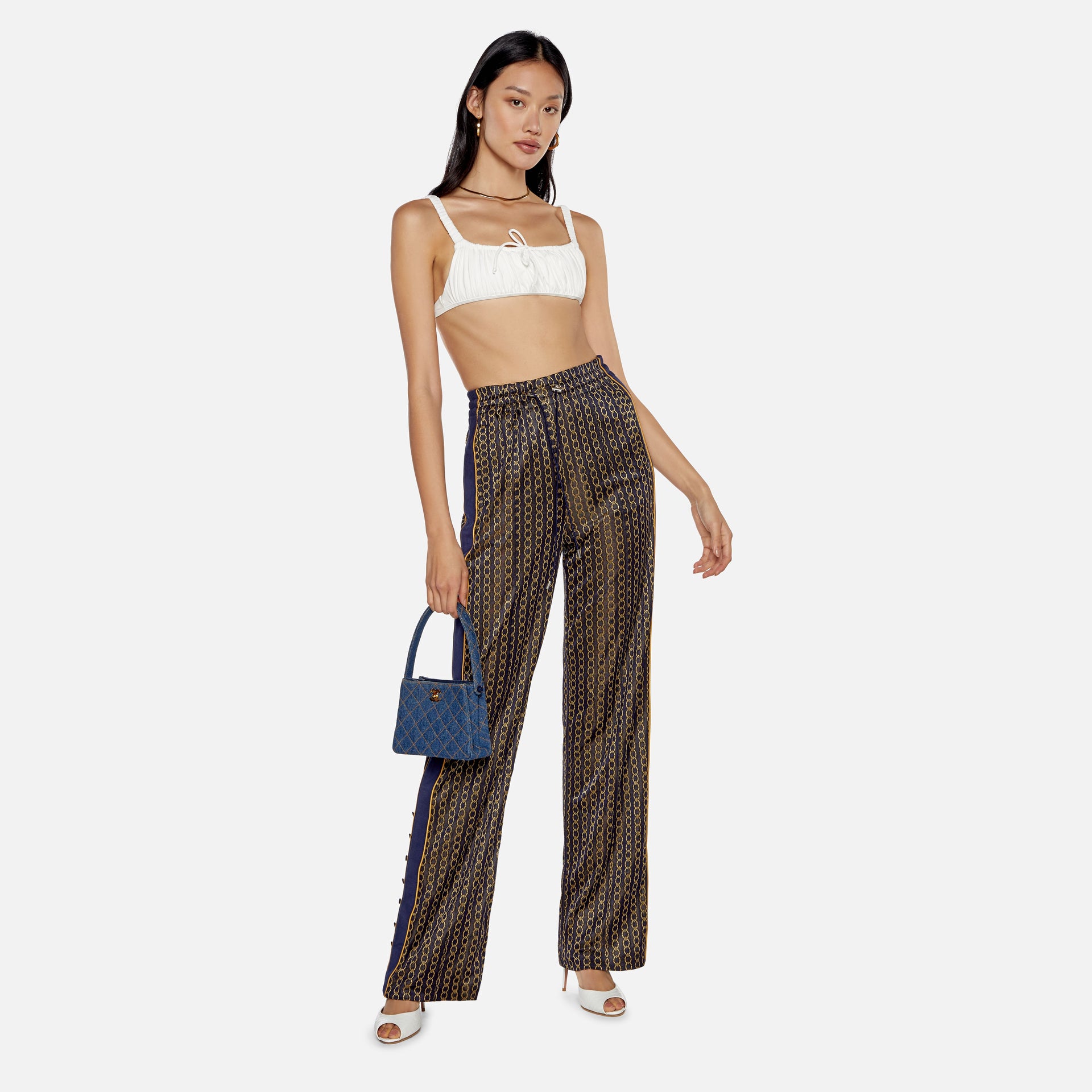 Jonathan Simkhai Chain Jacquard Track Pant - Midnight Combo