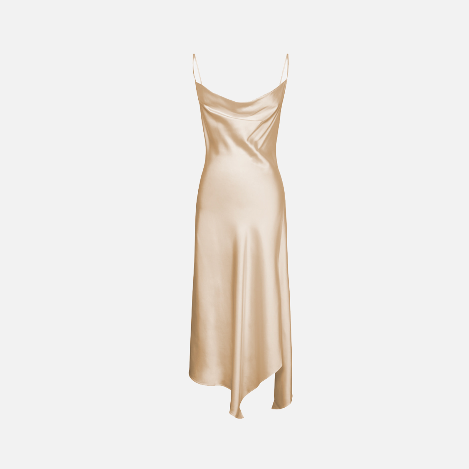 Jonathan Simkhai Nellie Classic Wovens Cowl Slip Dress - Almond