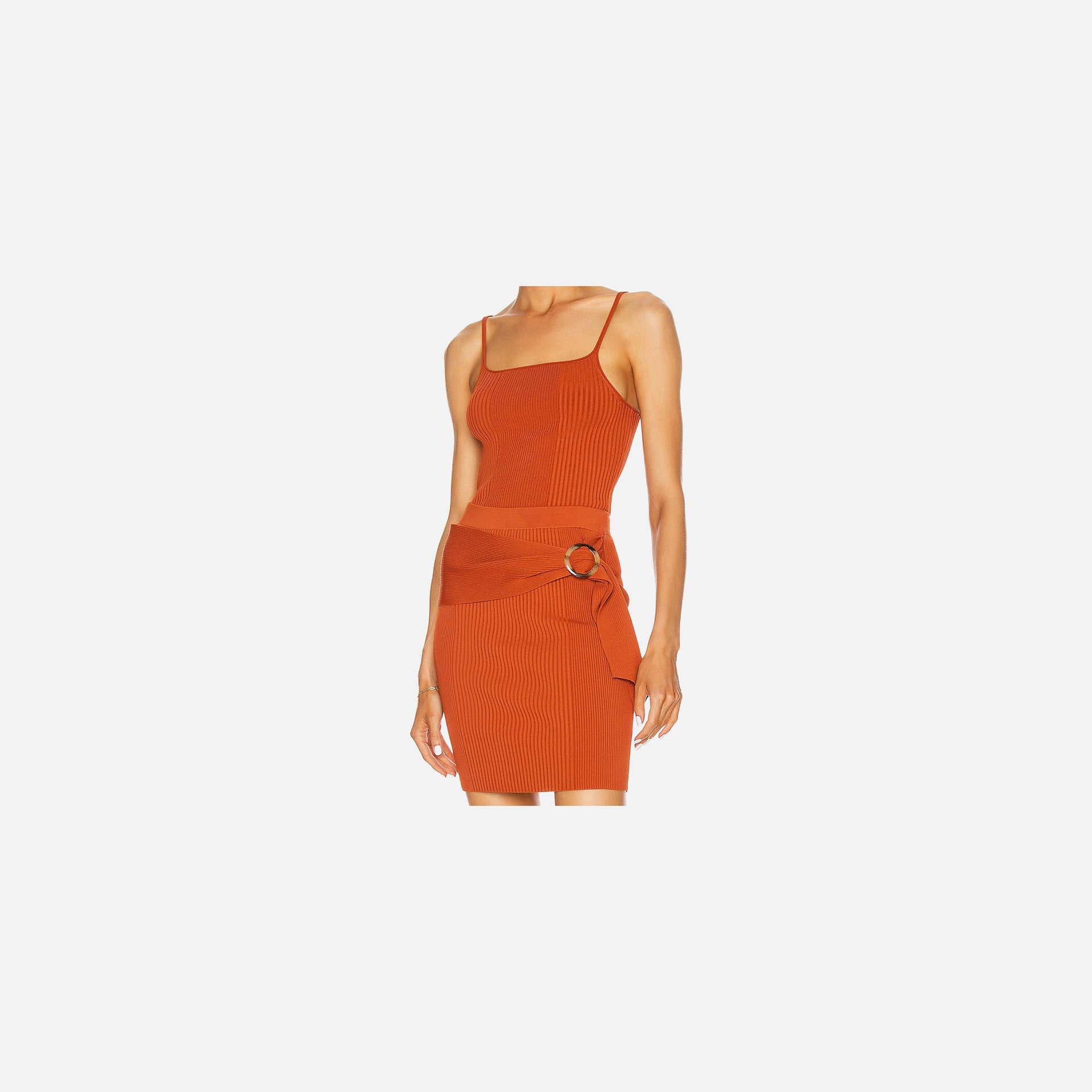 Jonathan Simkhai Ari Compact Knit Tank - Amber