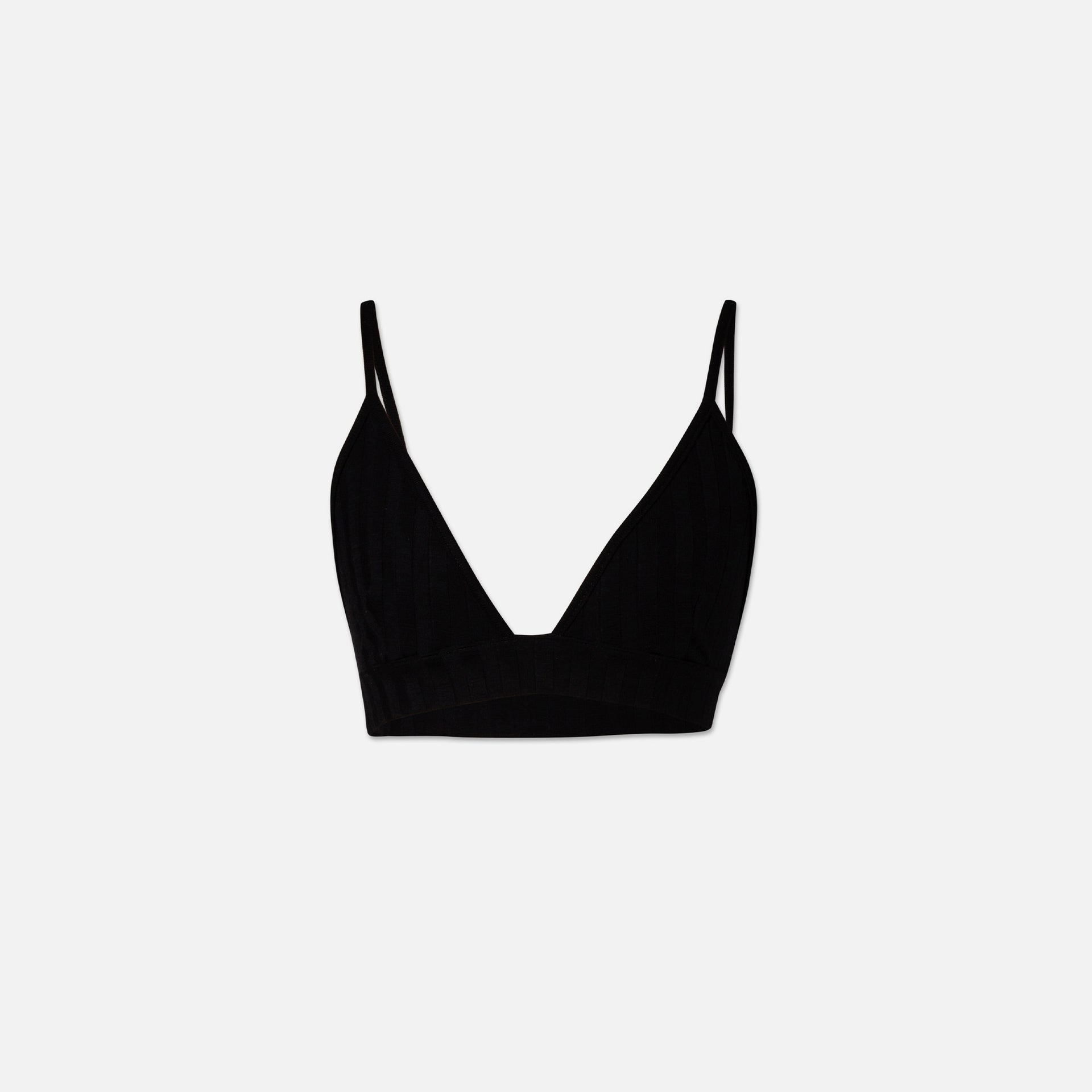 Jonathan Simkhai Rikki Compact Rib Triangle Bralette - Black