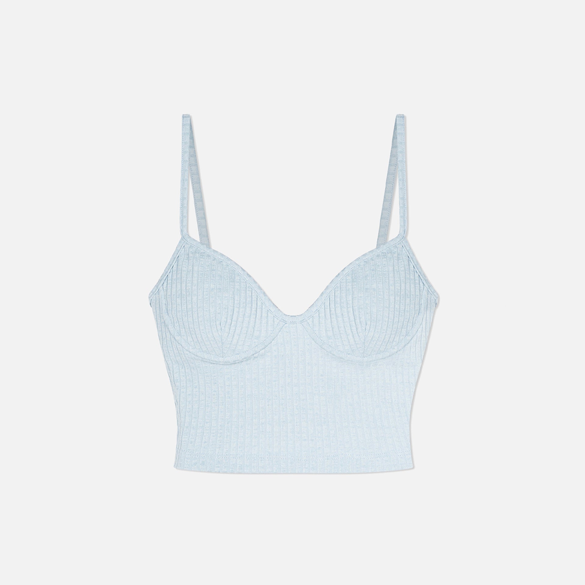 Jonathan Simkhai Haiden Melange Compact Rib Jersey Bralette - Glacier