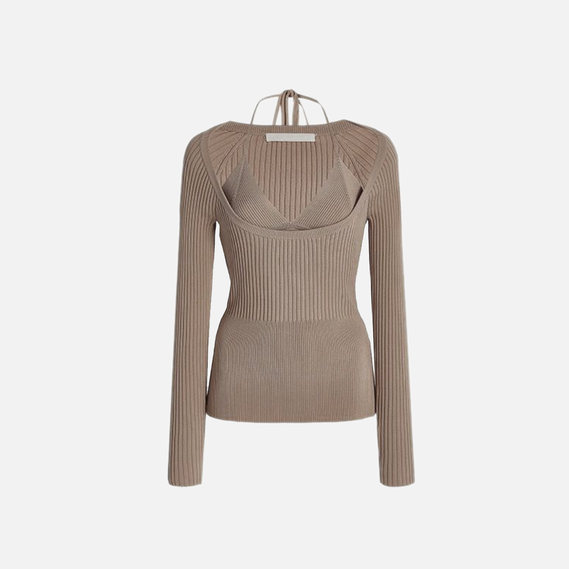 Jonathan Simkhai Jayline Compact Rib Scoop Neck Pullover - Otter