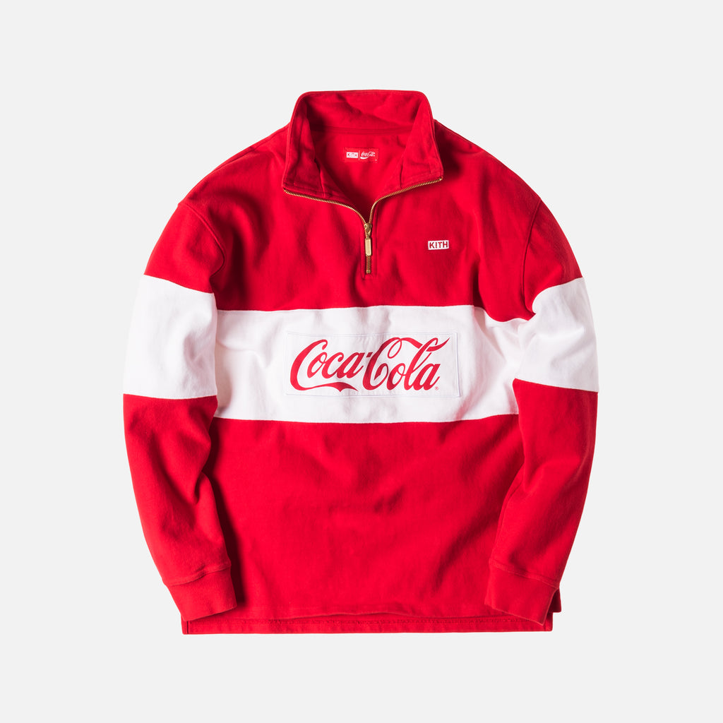 Kith x Coca-Cola Half Zip Rugby - Red