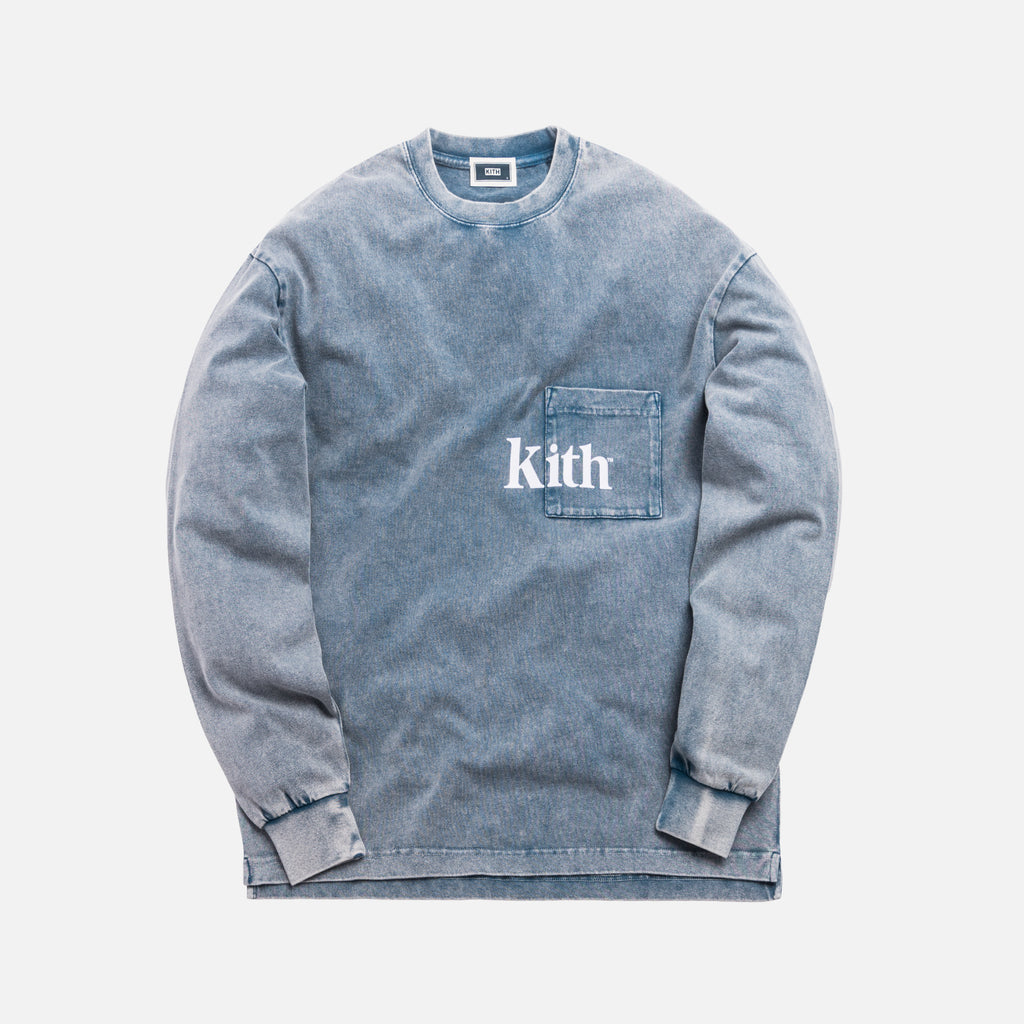 Kith L/S Quinn Pocket Tee - Medium Indigo