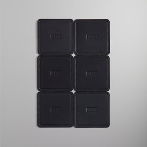 UrlfreezeShops Monogram Leather Coasters - Black