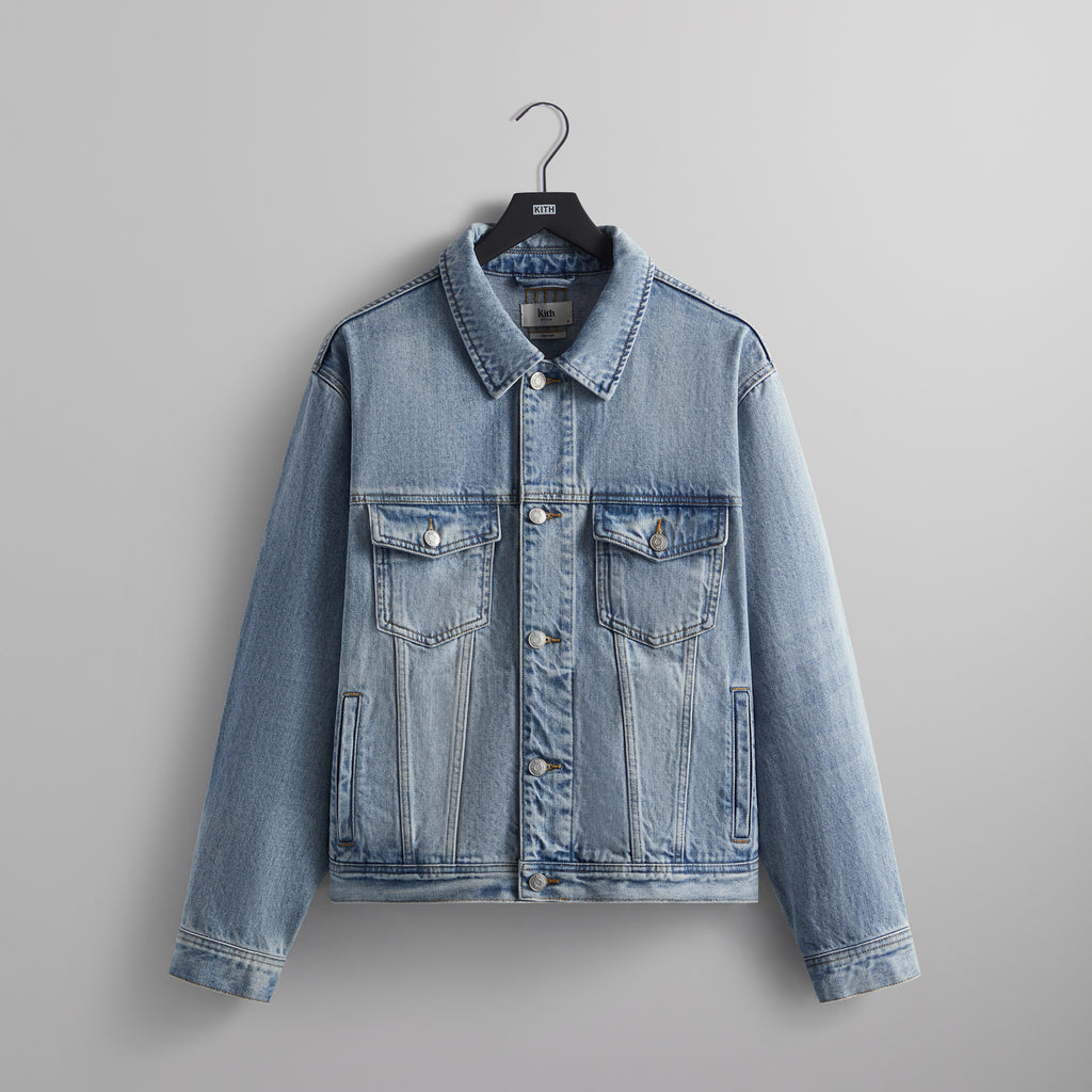 46 IT Men's Monogram Denim Jacket Blue