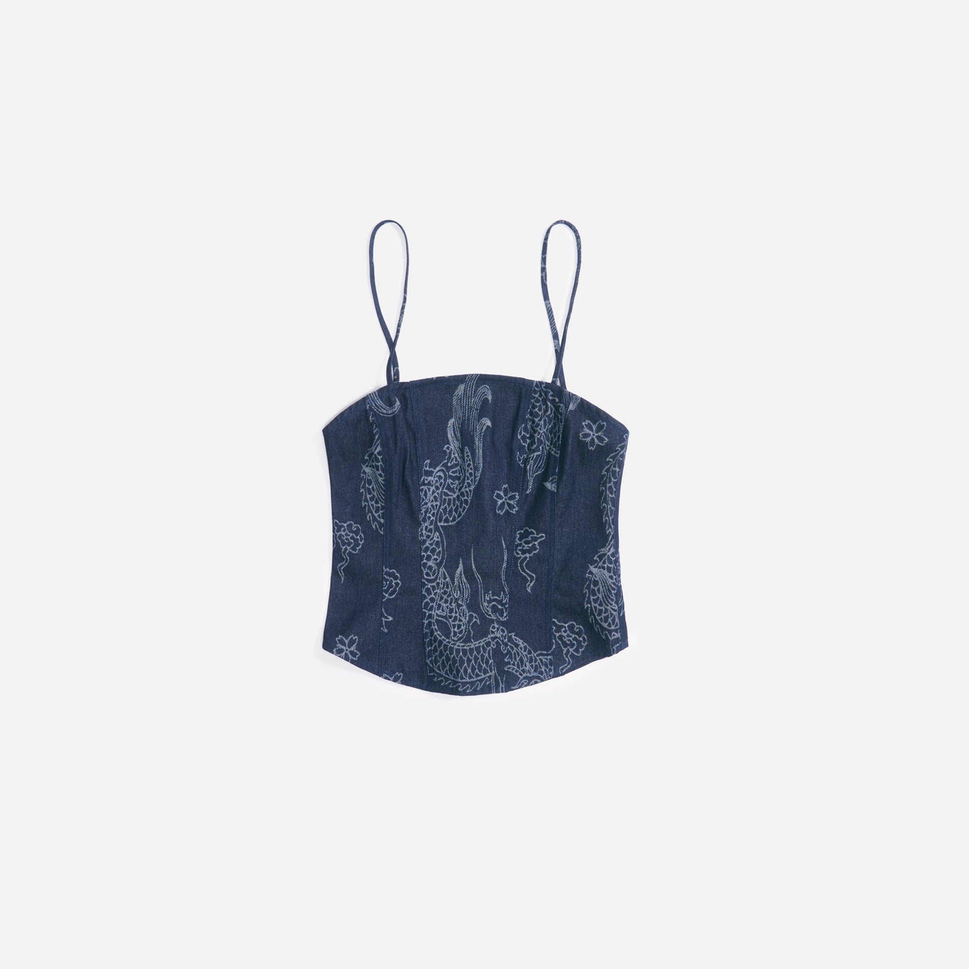 Kim Shui Dragon Bustier - Denim