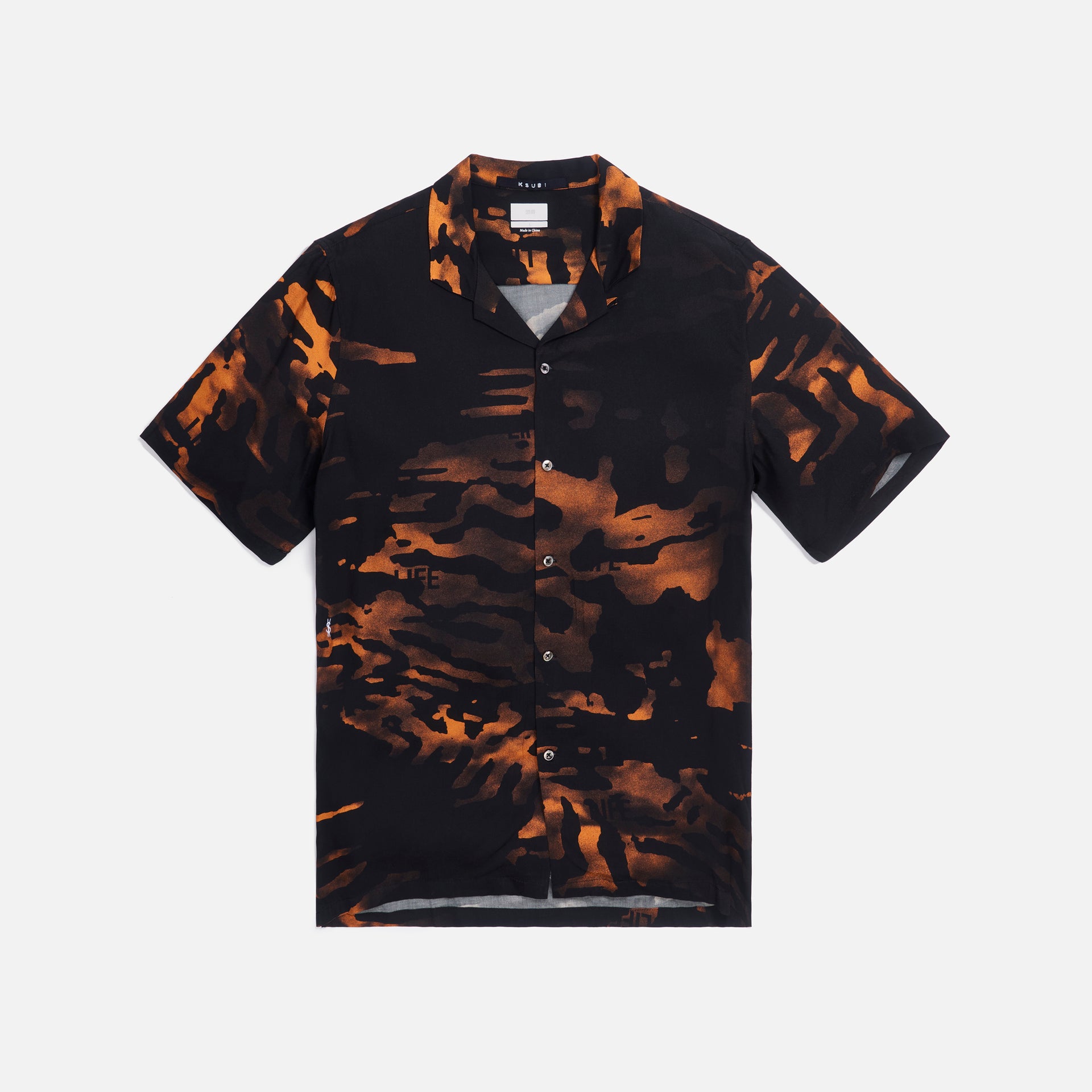 Ksubi Life Resort Button-Up Shirt - Black / Orange